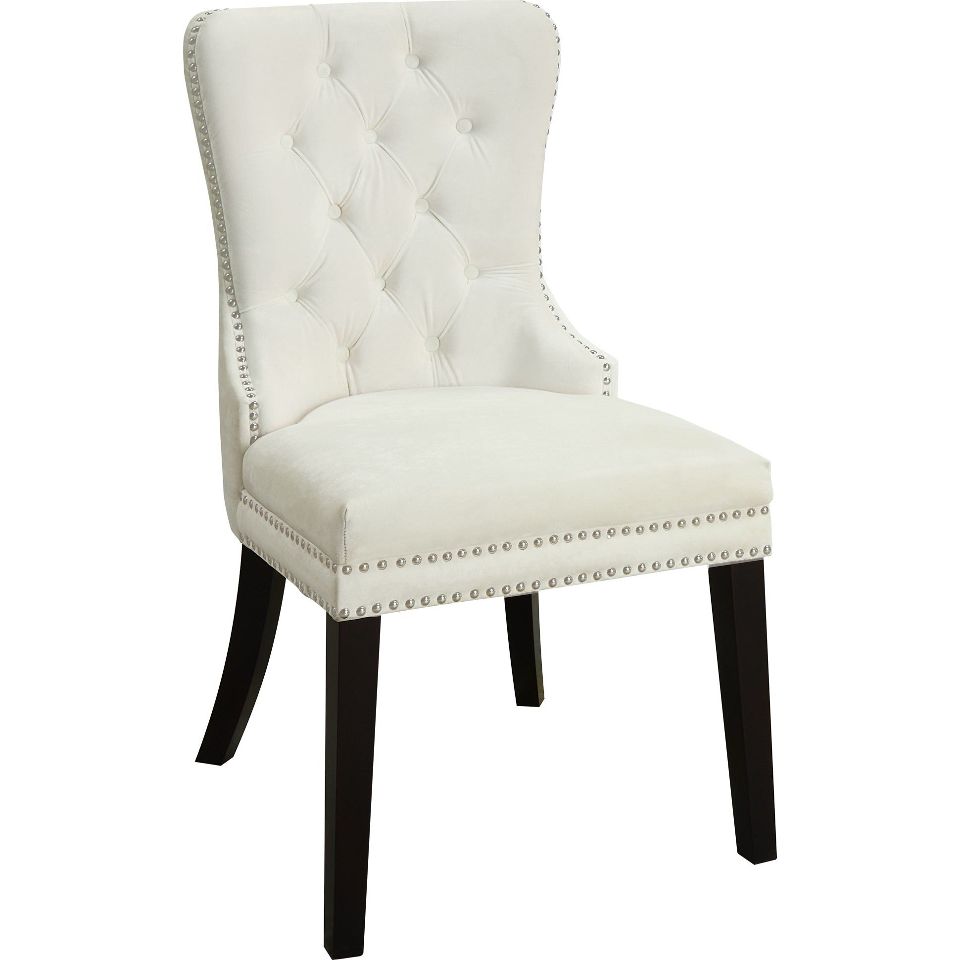 Meridian Furniture Nikki Cream Velvet Dining Chair-Minimal & Modern