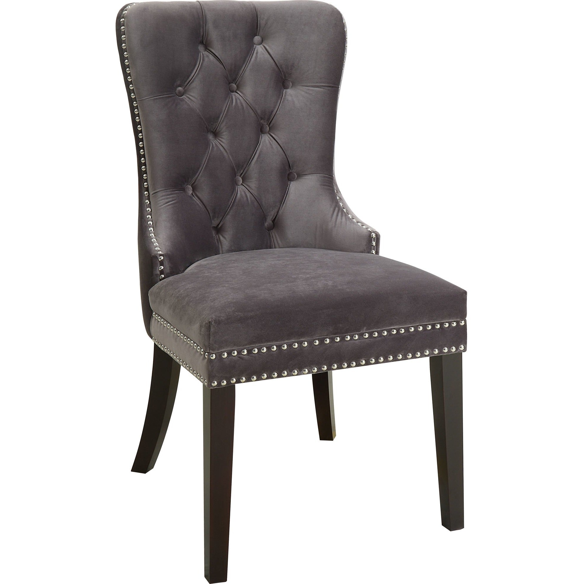 Meridian Furniture Nikki Grey Velvet Dining Chair-Minimal & Modern