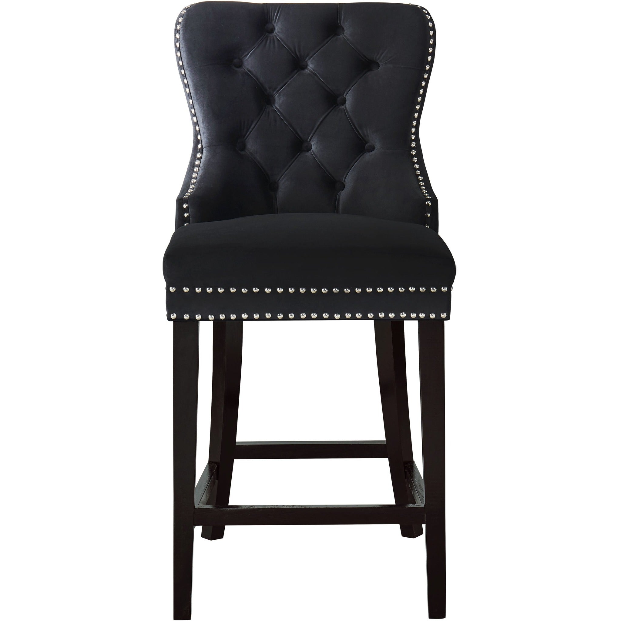 Meridian Furniture Nikki Black Velvet Stool-Minimal & Modern