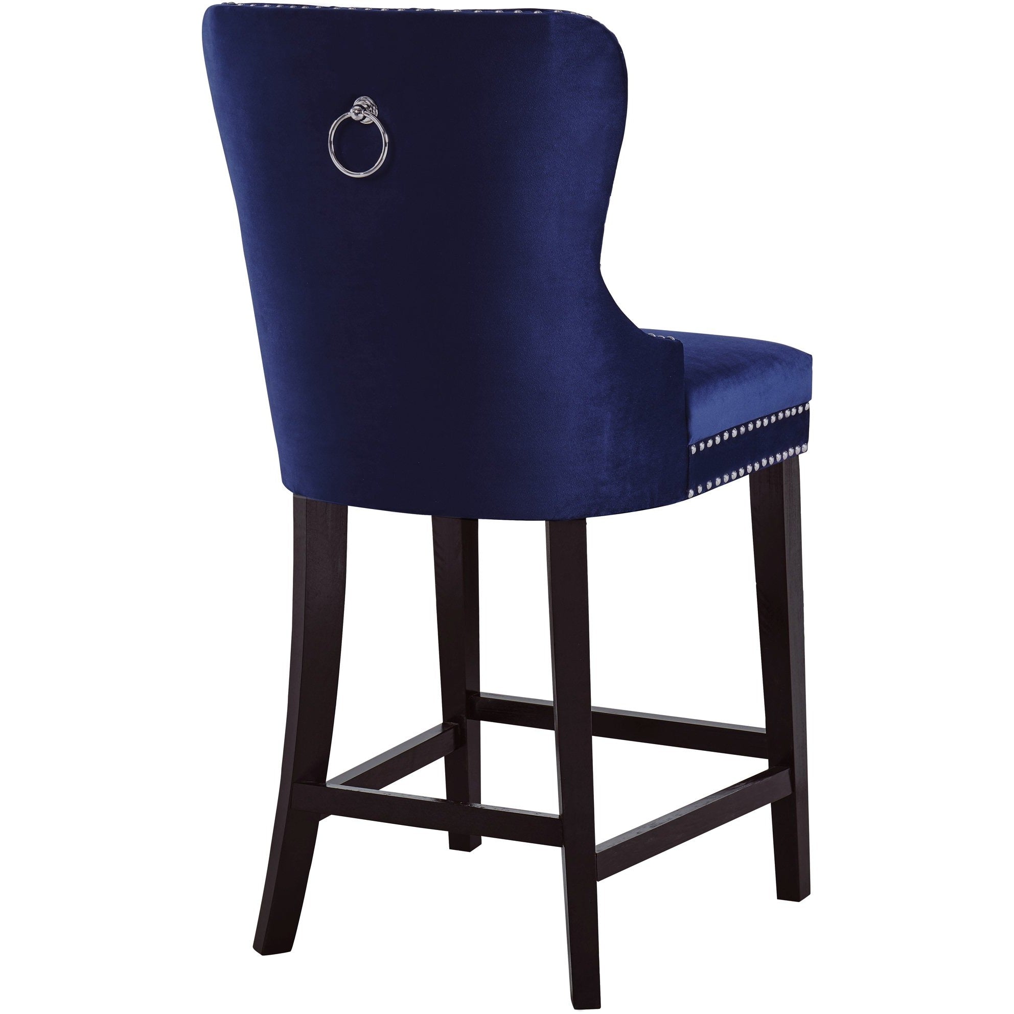 Meridian Furniture Nikki Navy Velvet Stool-Minimal & Modern