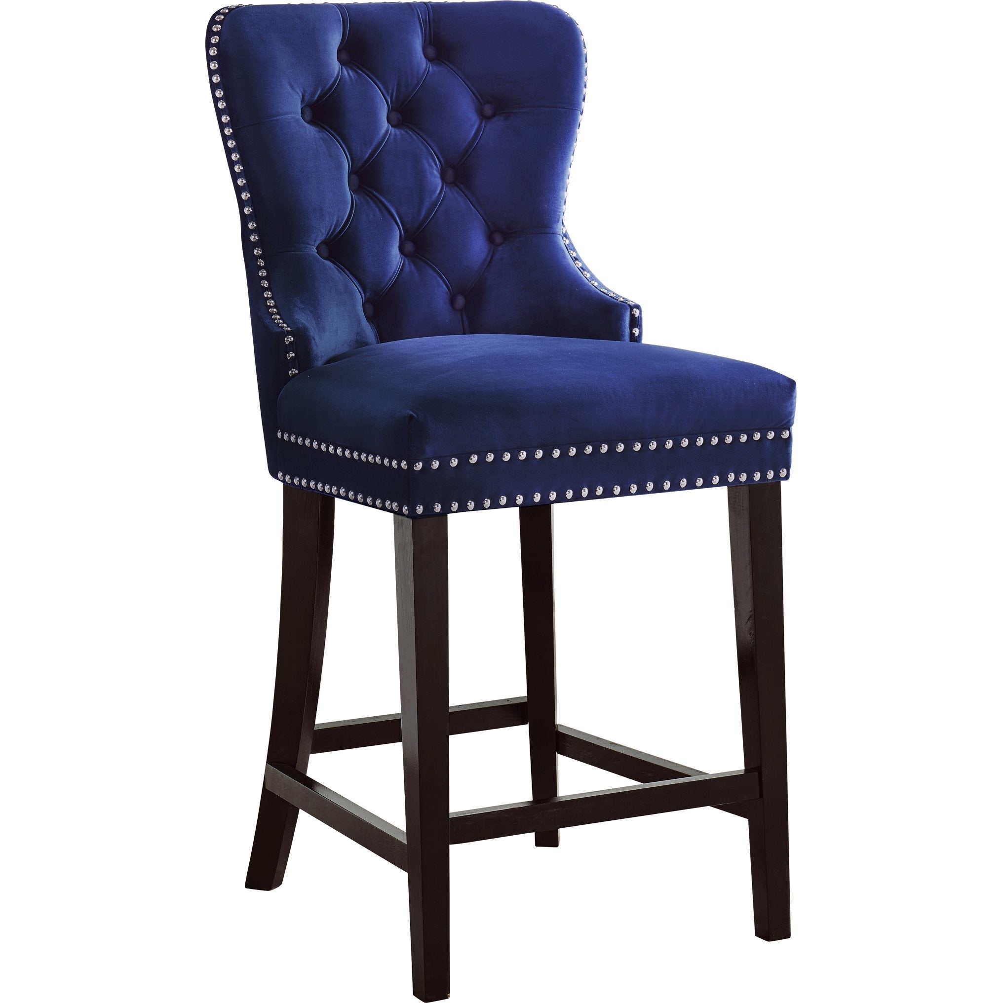 Meridian Furniture Nikki Navy Velvet Stool-Minimal & Modern