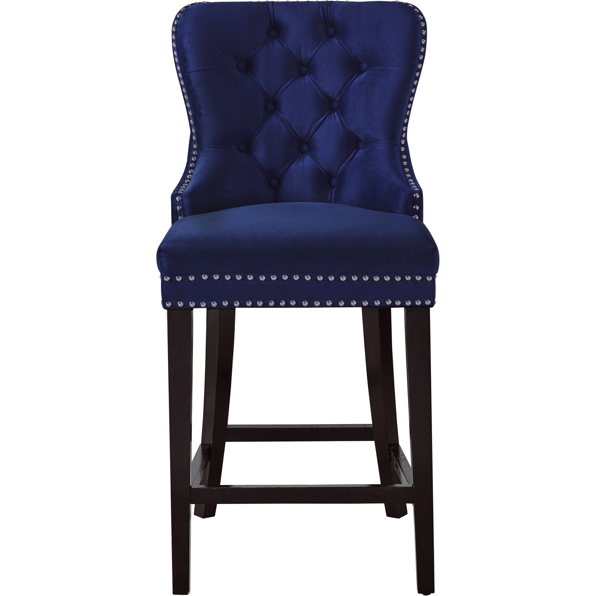 Meridian Furniture Nikki Navy Velvet Stool-Minimal & Modern