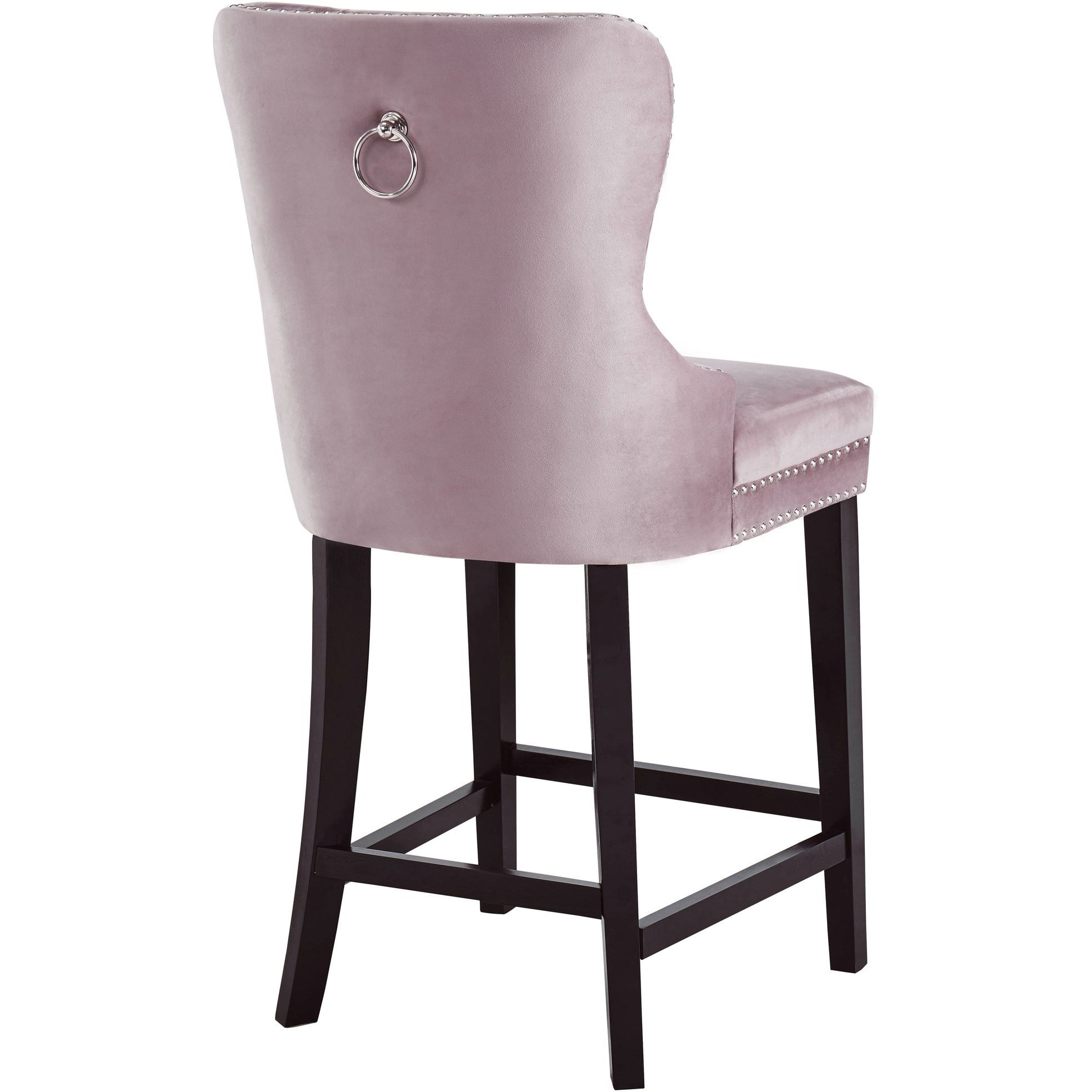 Meridian Furniture Nikki Pink Velvet Stool-Minimal & Modern