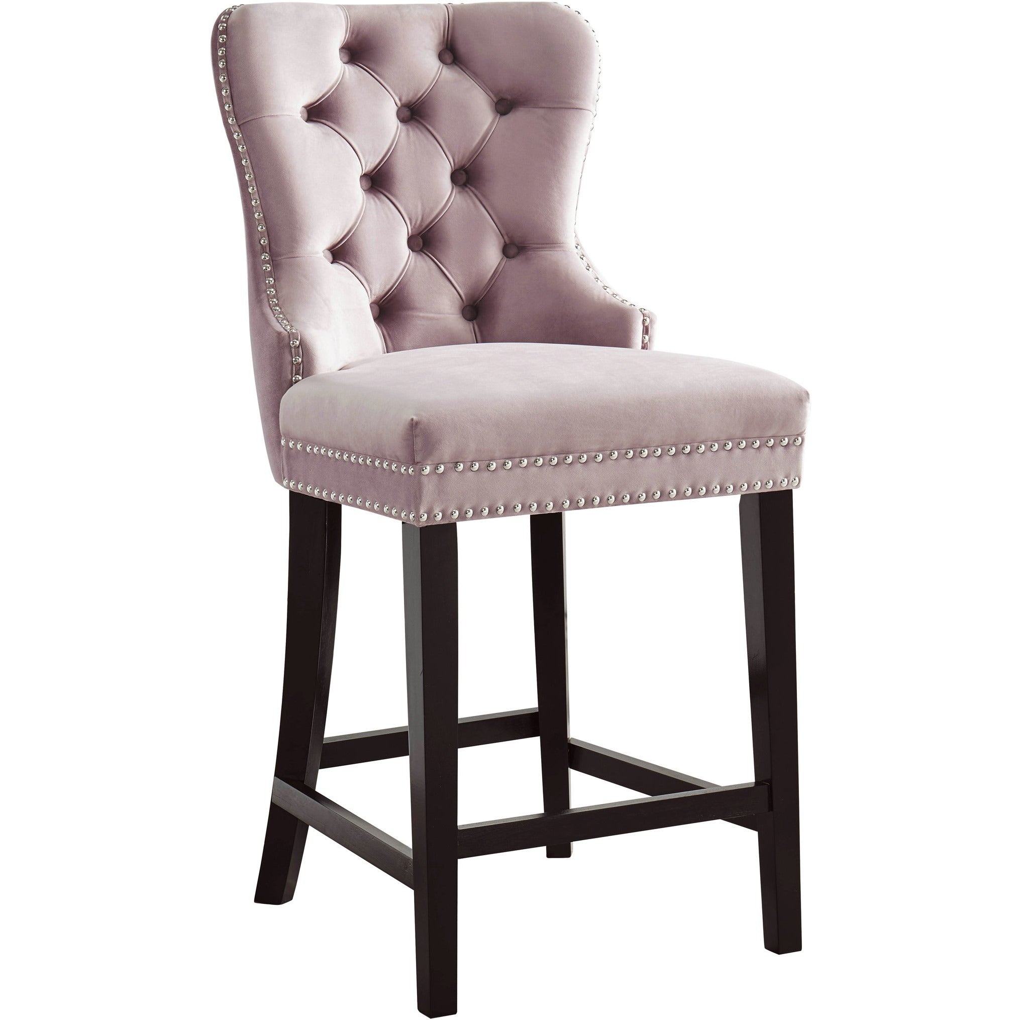 Meridian Furniture Nikki Pink Velvet Stool-Minimal & Modern