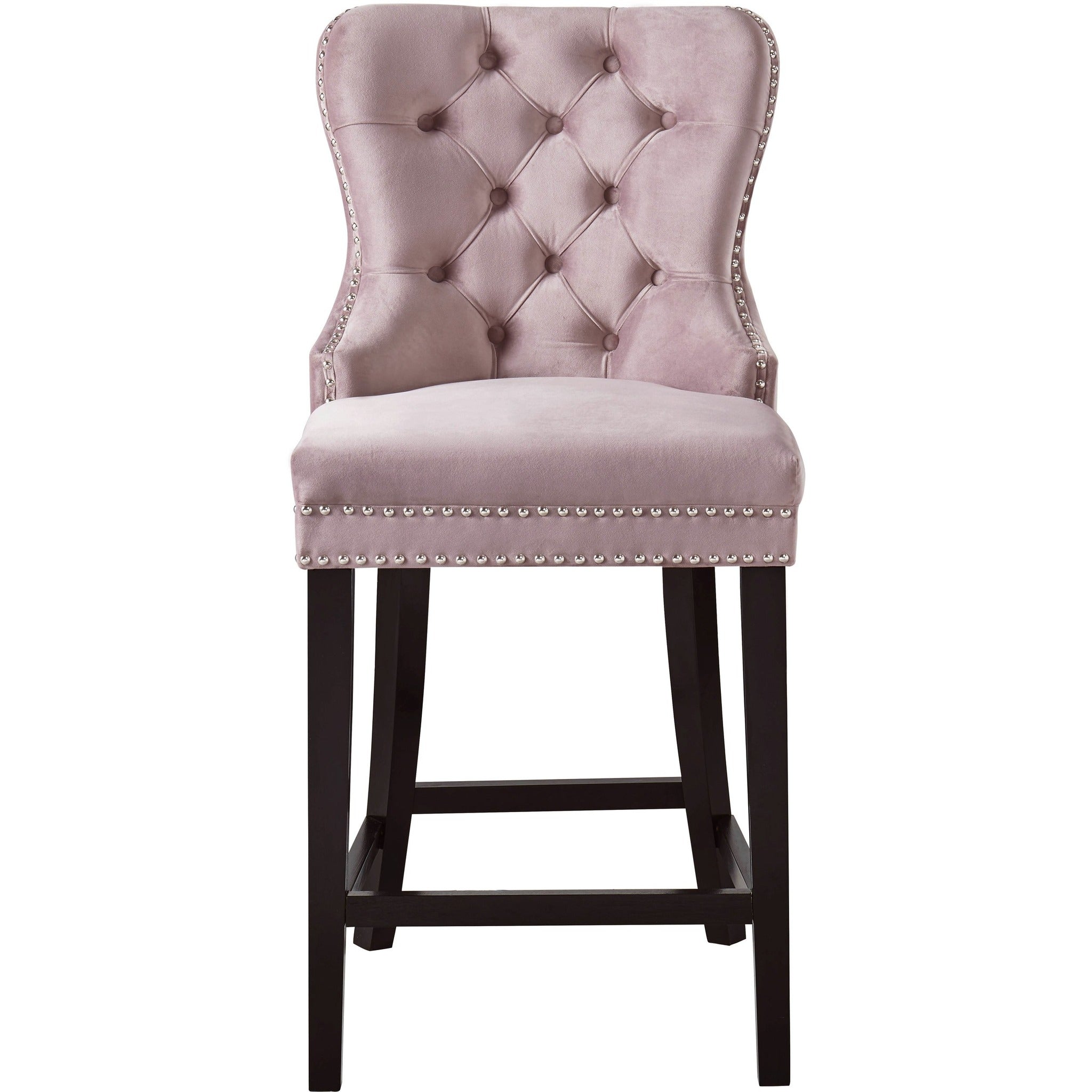 Meridian Furniture Nikki Pink Velvet Stool-Minimal & Modern