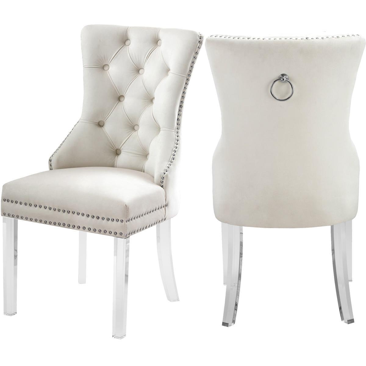 meridian furniture miley velvet dining chair