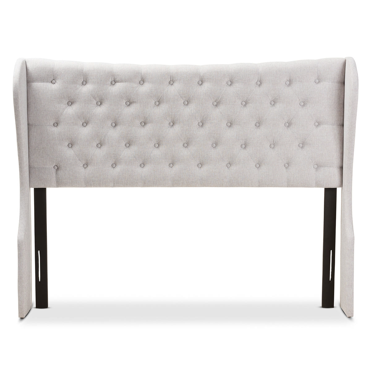 Baxton Studio Cadence Modern and Contemporary Greyish Beige Fabric Button-Tufted King Size Winged Headboard Baxton Studio-Headboards-Minimal And Modern - 2