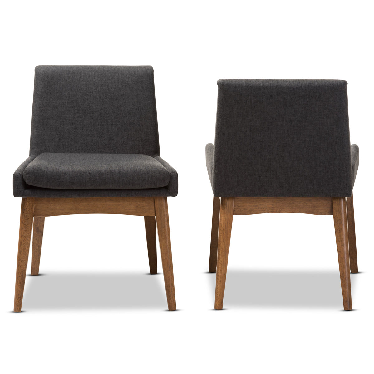 Baxton Studio Nexus Mid-Century Modern Walnut Wood Finishing Dark Fabric Dining Side Chair (Set of 2) Baxton Studio-dining chair-Minimal And Modern - 3