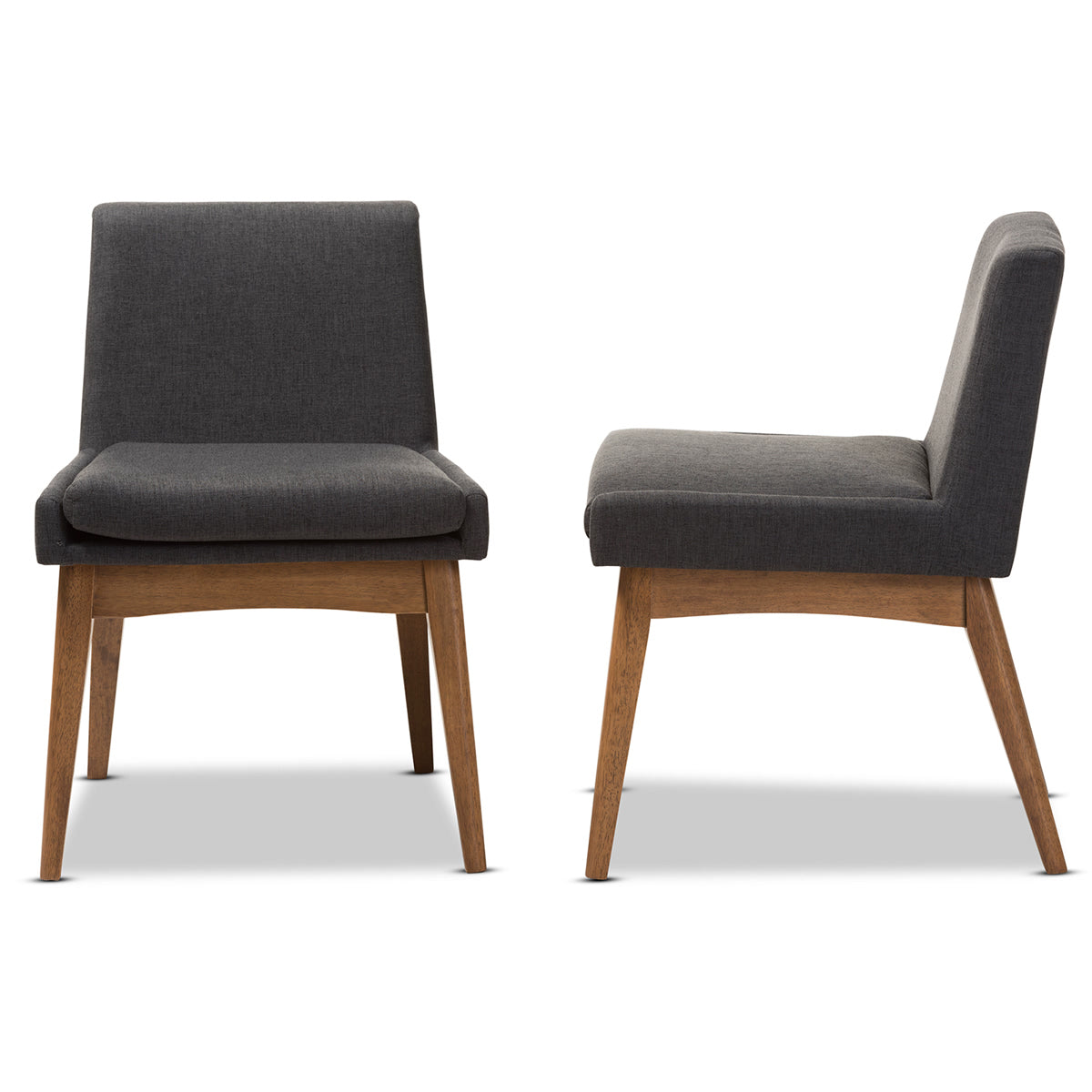 Baxton Studio Nexus Mid-Century Modern Walnut Wood Finishing Dark Fabric Dining Side Chair (Set of 2) Baxton Studio-dining chair-Minimal And Modern - 4