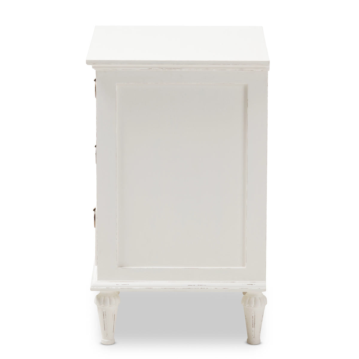 Baxton Studio Venezia French-Inspired Rustic Whitewash Wood 3-Drawer Nightstand Baxton Studio-nightstands-Minimal And Modern - 5