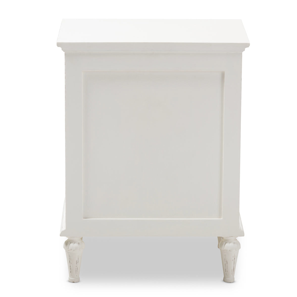 Baxton Studio Venezia French-Inspired Rustic Whitewash Wood 3-Drawer Nightstand Baxton Studio-nightstands-Minimal And Modern - 6