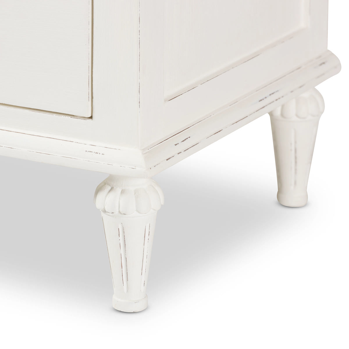 Baxton Studio Venezia French-Inspired Rustic Whitewash Wood 3-Drawer Nightstand Baxton Studio-nightstands-Minimal And Modern - 7