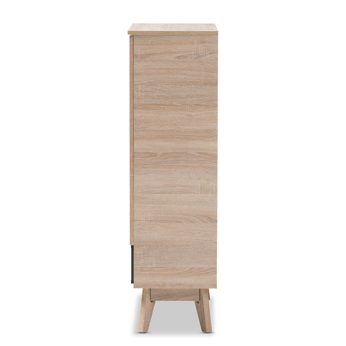 Baxton Studio Fella Mid-Century Modern Two-Tone Oak and Grey Wood Shoe Cabinet Baxton Studio--Minimal And Modern - 5