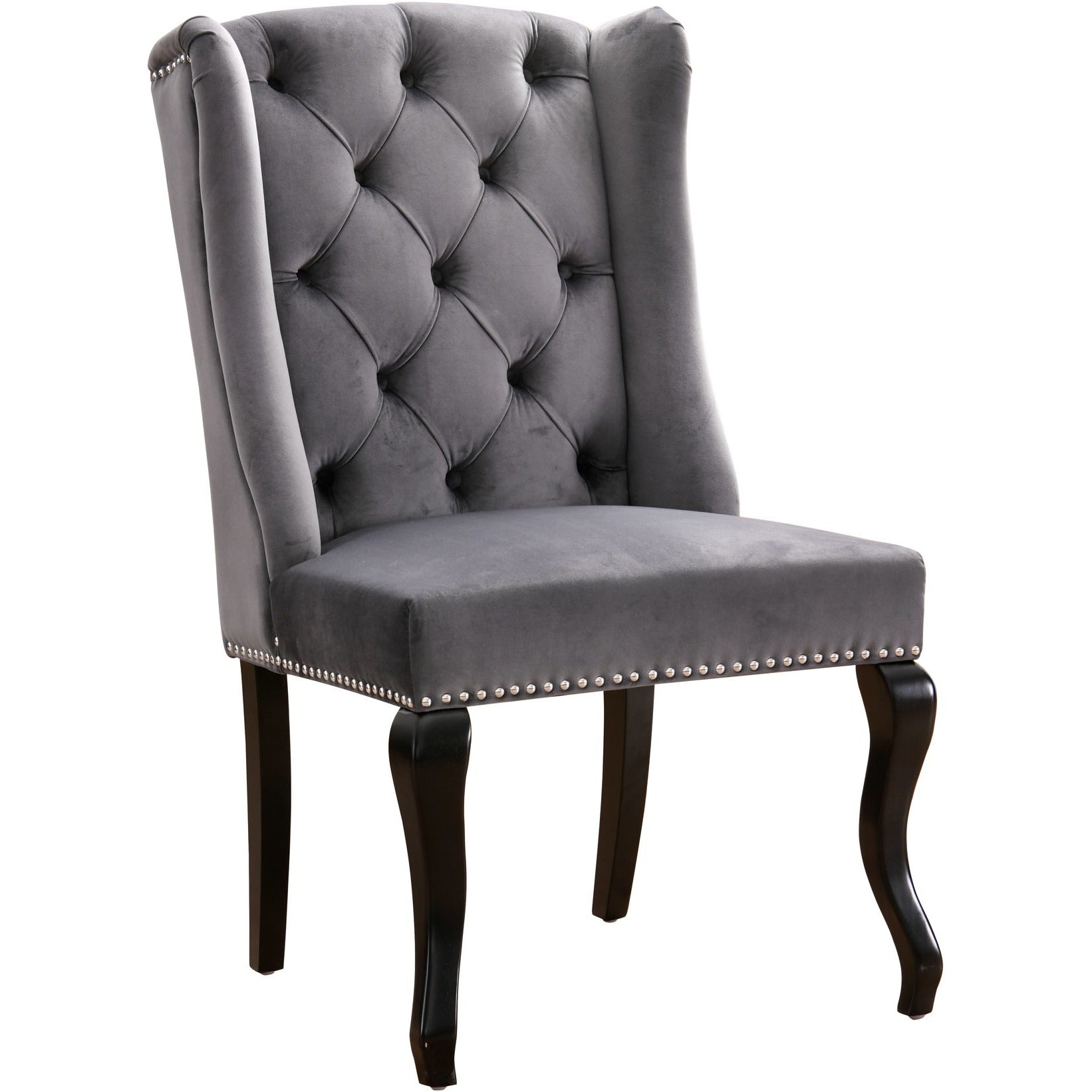 Meridian Furniture Suri Grey Velvet Dining Chair-Minimal & Modern