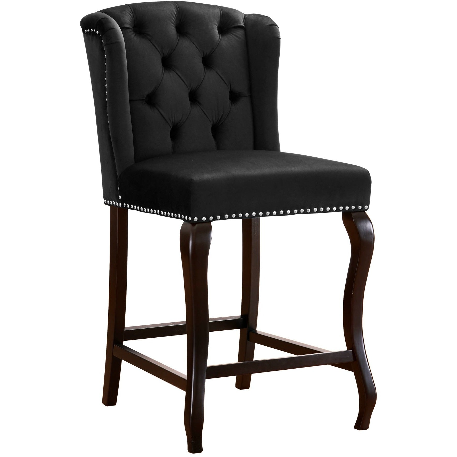 Meridian Furniture Suri Black Velvet Stool-Minimal & Modern