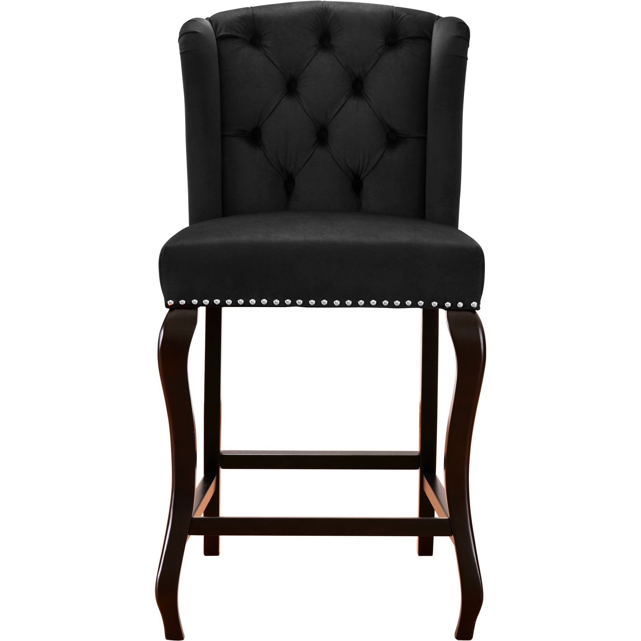 Meridian Furniture Suri Black Velvet Stool-Minimal & Modern