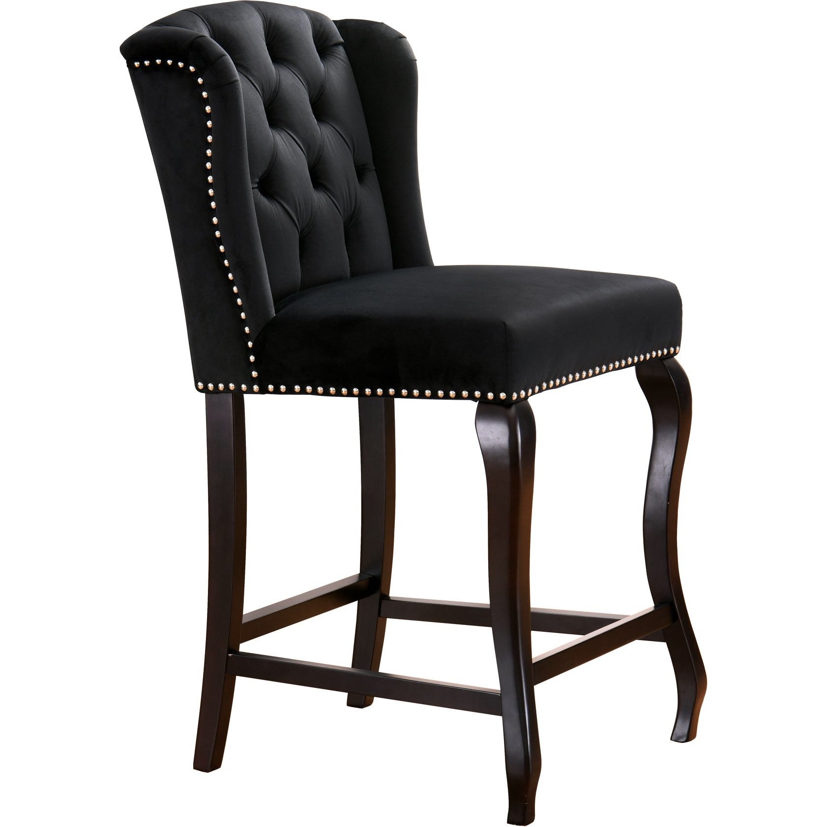 Meridian Furniture Suri Black Velvet Stool-Minimal & Modern