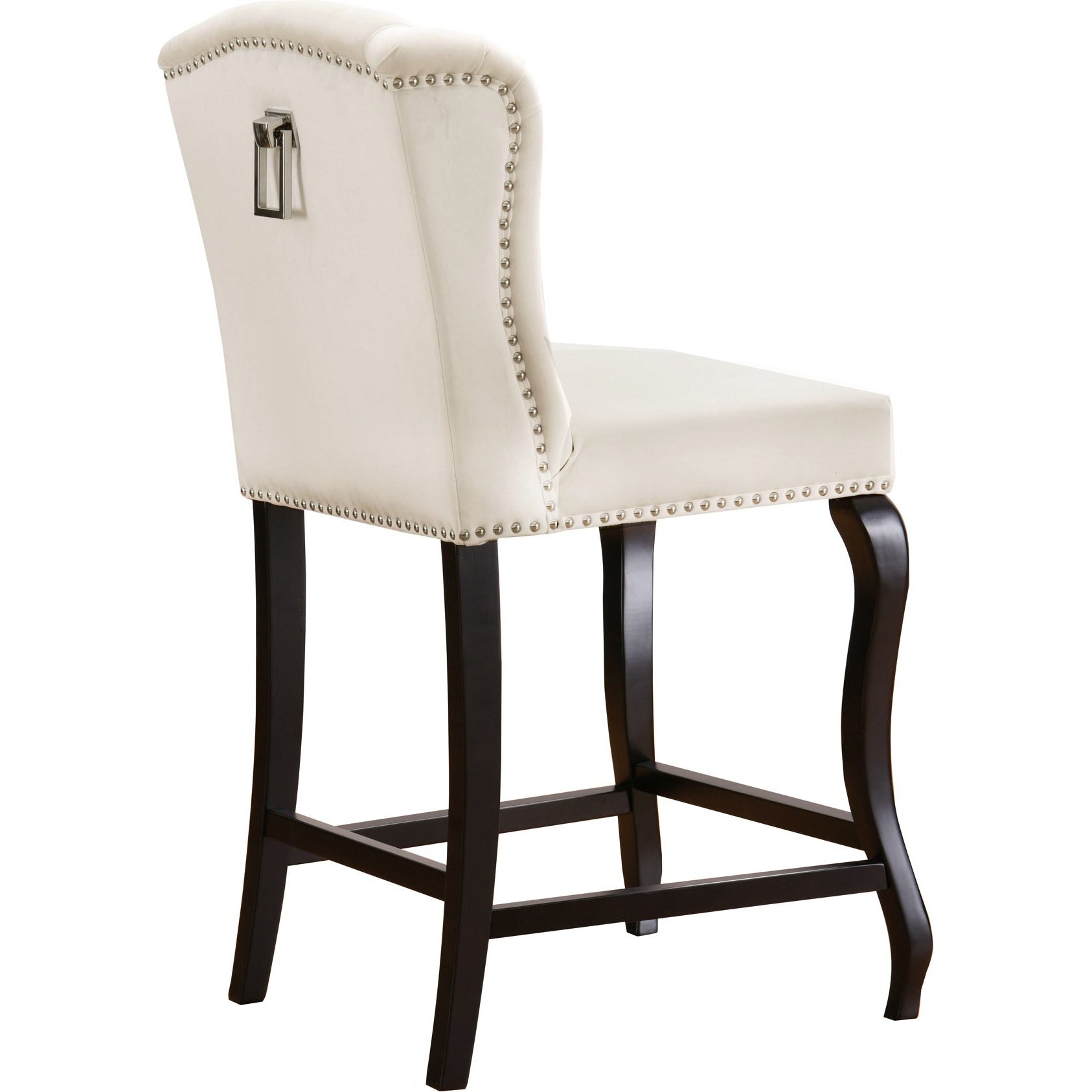 Meridian Furniture Suri Cream Velvet Stool-Minimal & Modern