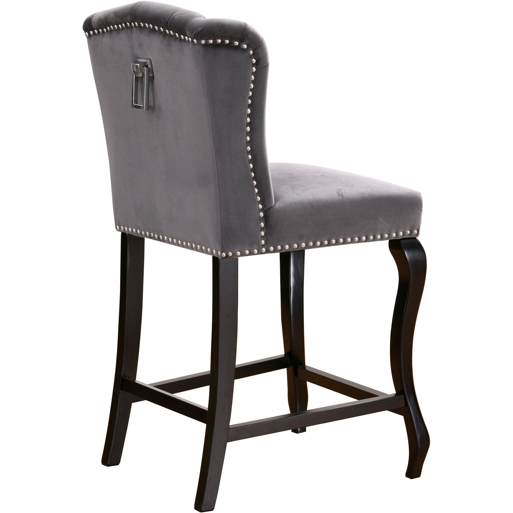 Meridian Furniture Suri Grey Velvet Stool-Minimal & Modern