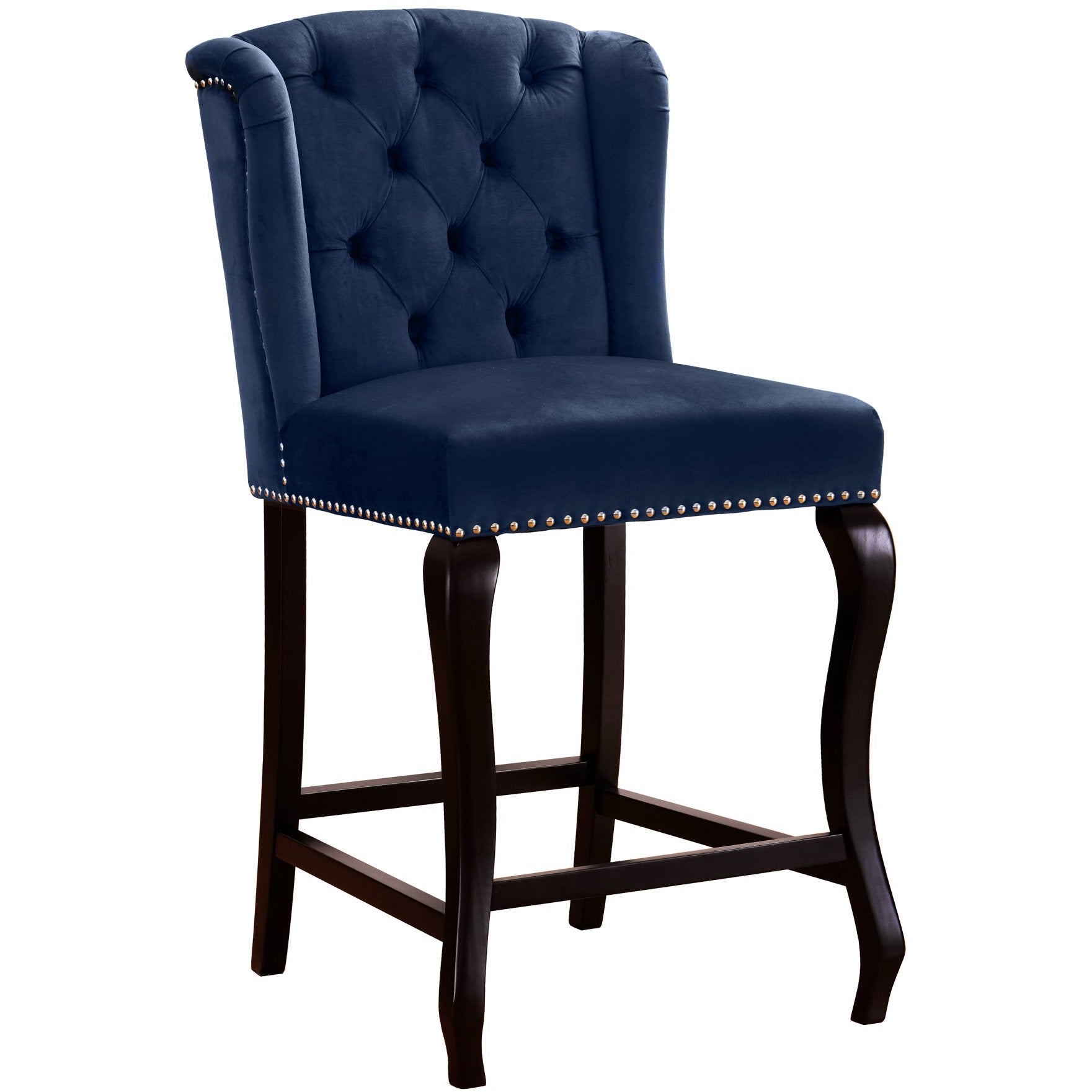 Meridian Furniture Suri Navy Velvet Stool-Minimal & Modern