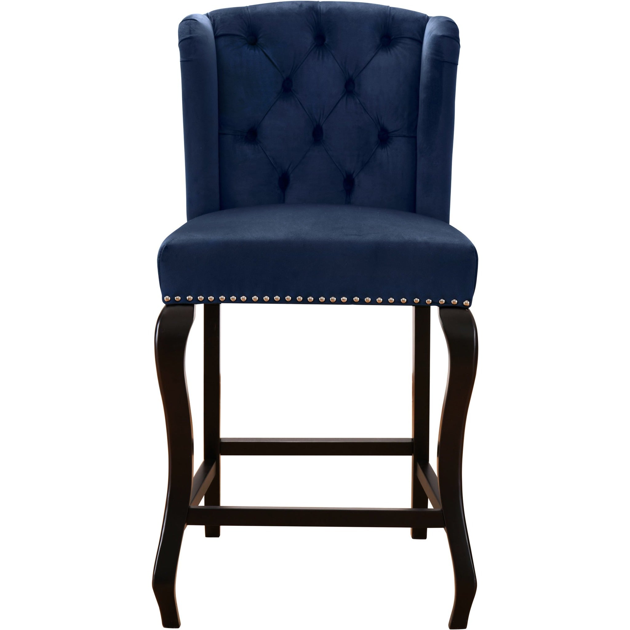 Meridian Furniture Suri Navy Velvet Stool-Minimal & Modern