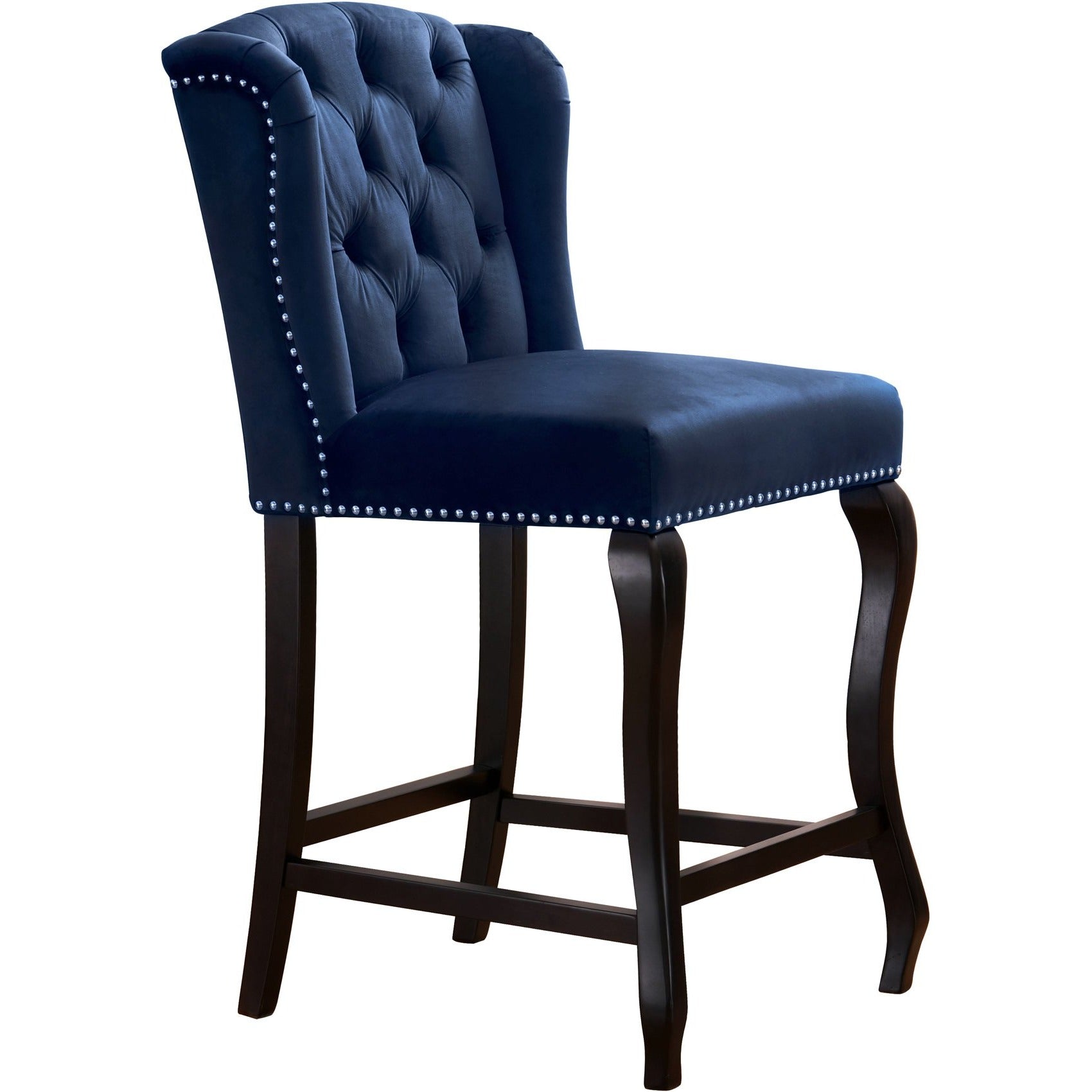 Meridian Furniture Suri Navy Velvet Stool-Minimal & Modern