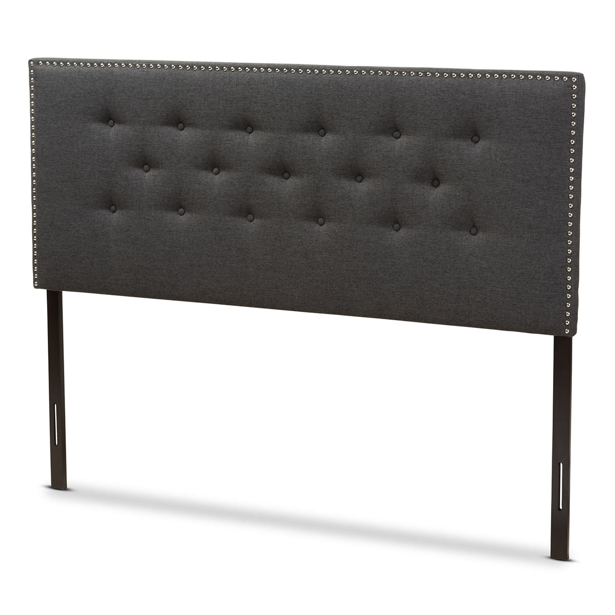 Baxton Studio Windsor Modern and Contemporary Dark Grey Fabric King Size Headboard Baxton Studio-Headboards-Minimal And Modern - 1