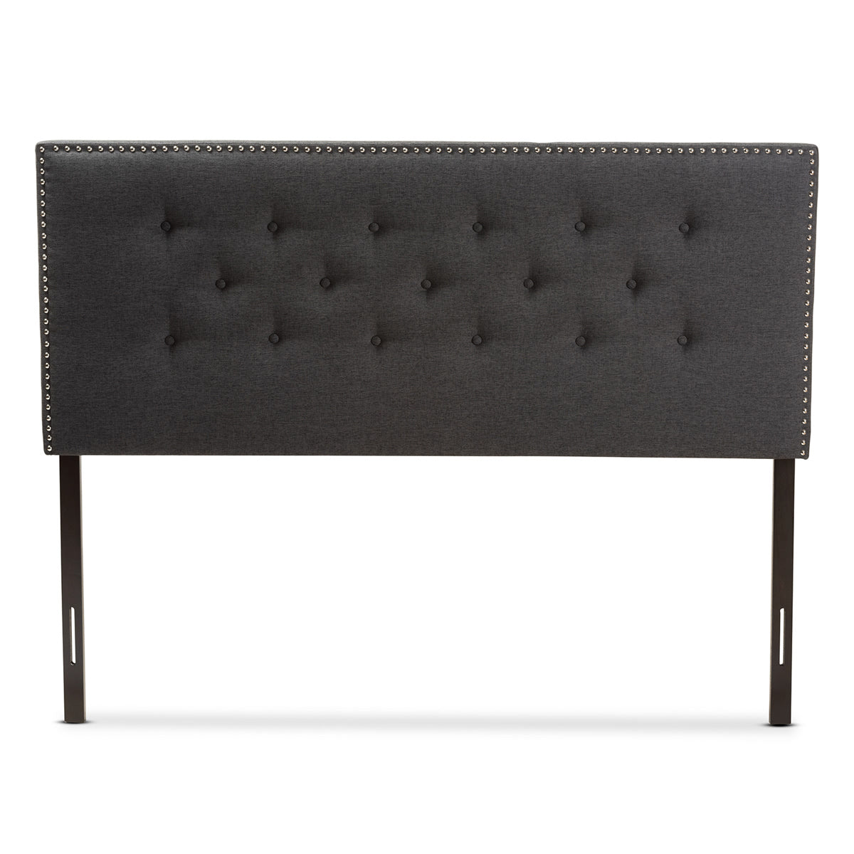 Baxton Studio Windsor Modern and Contemporary Dark Grey Fabric King Size Headboard Baxton Studio-Headboards-Minimal And Modern - 2