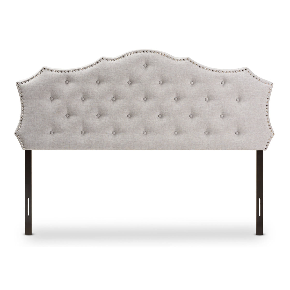 Baxton Studio Aurora Modern and Contemporary Greyish Beige Fabric King Size Headboard Baxton Studio-Headboards-Minimal And Modern - 2