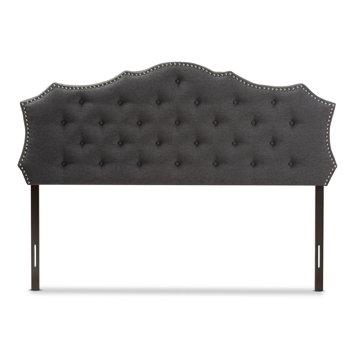 Baxton Studio Aurora Modern and Contemporary Dark Grey Fabric King Size Headboard Baxton Studio-Headboards-Minimal And Modern - 2