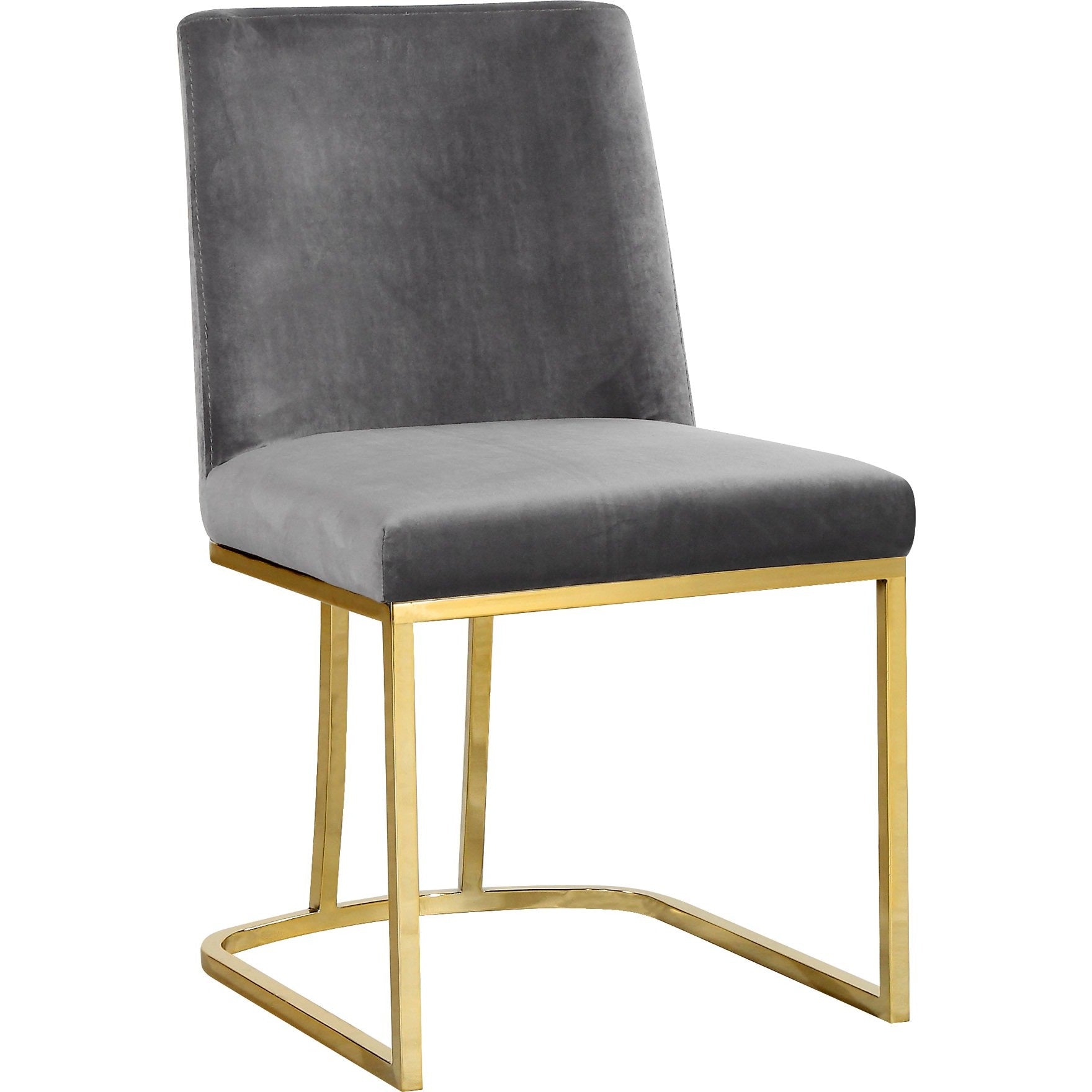 Meridian Furniture Heidi Grey Velvet Dining Chair-Minimal & Modern