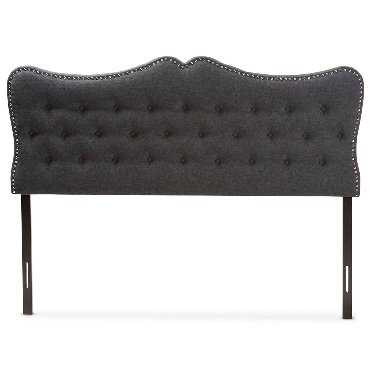 Baxton Studio Emma Modern and Contemporary Dark Grey Fabric Queen Size Headboard Baxton Studio-Headboards-Minimal And Modern - 2