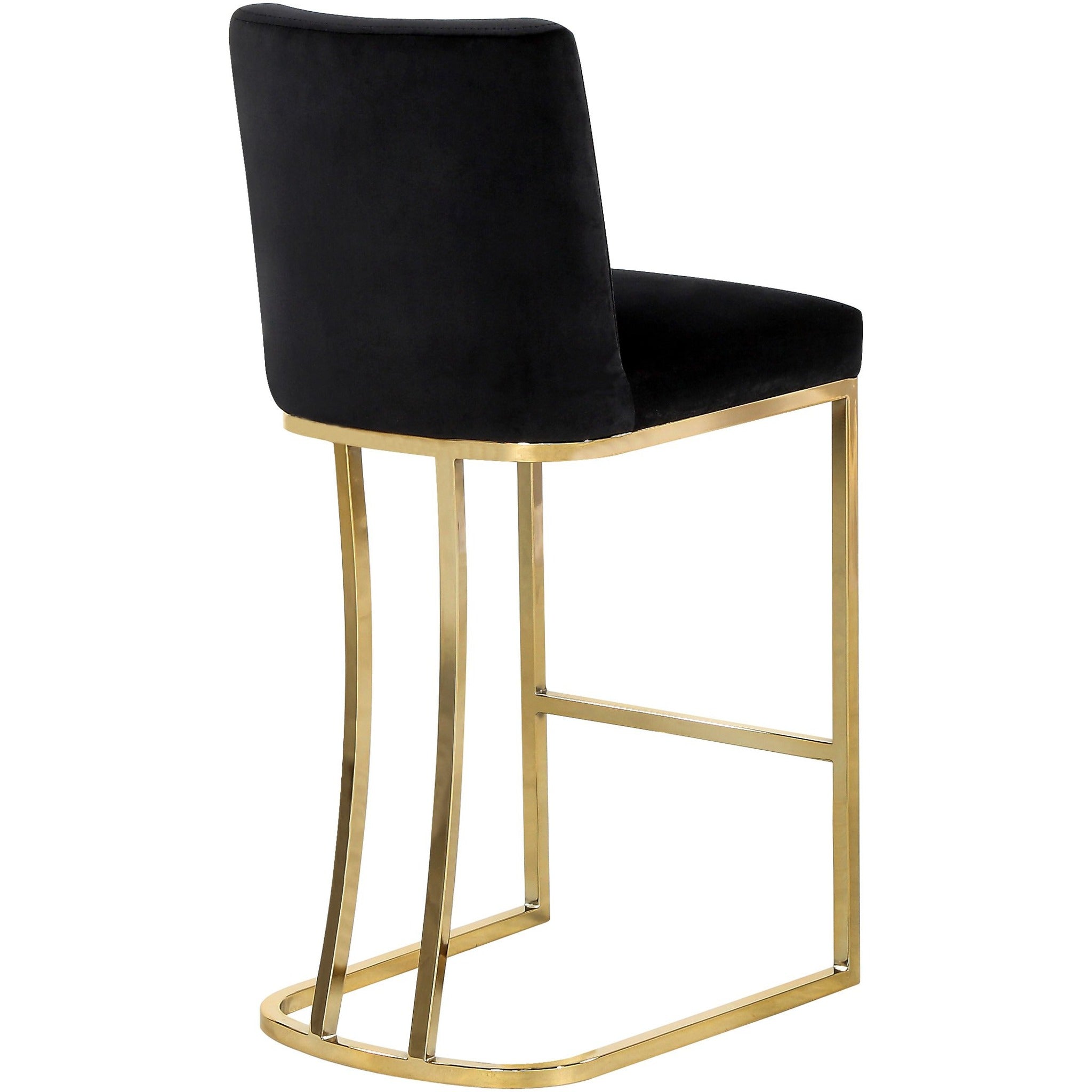 Meridian Furniture Heidi Black Velvet Stool-Minimal & Modern