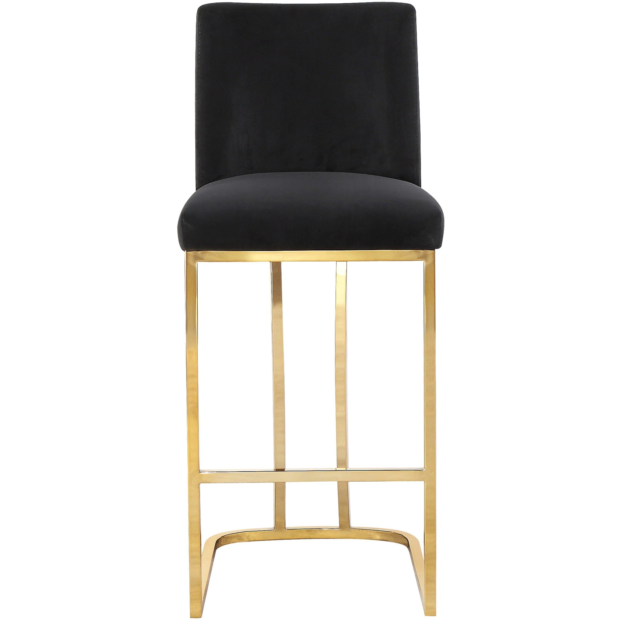 Meridian Furniture Heidi Black Velvet Stool-Minimal & Modern