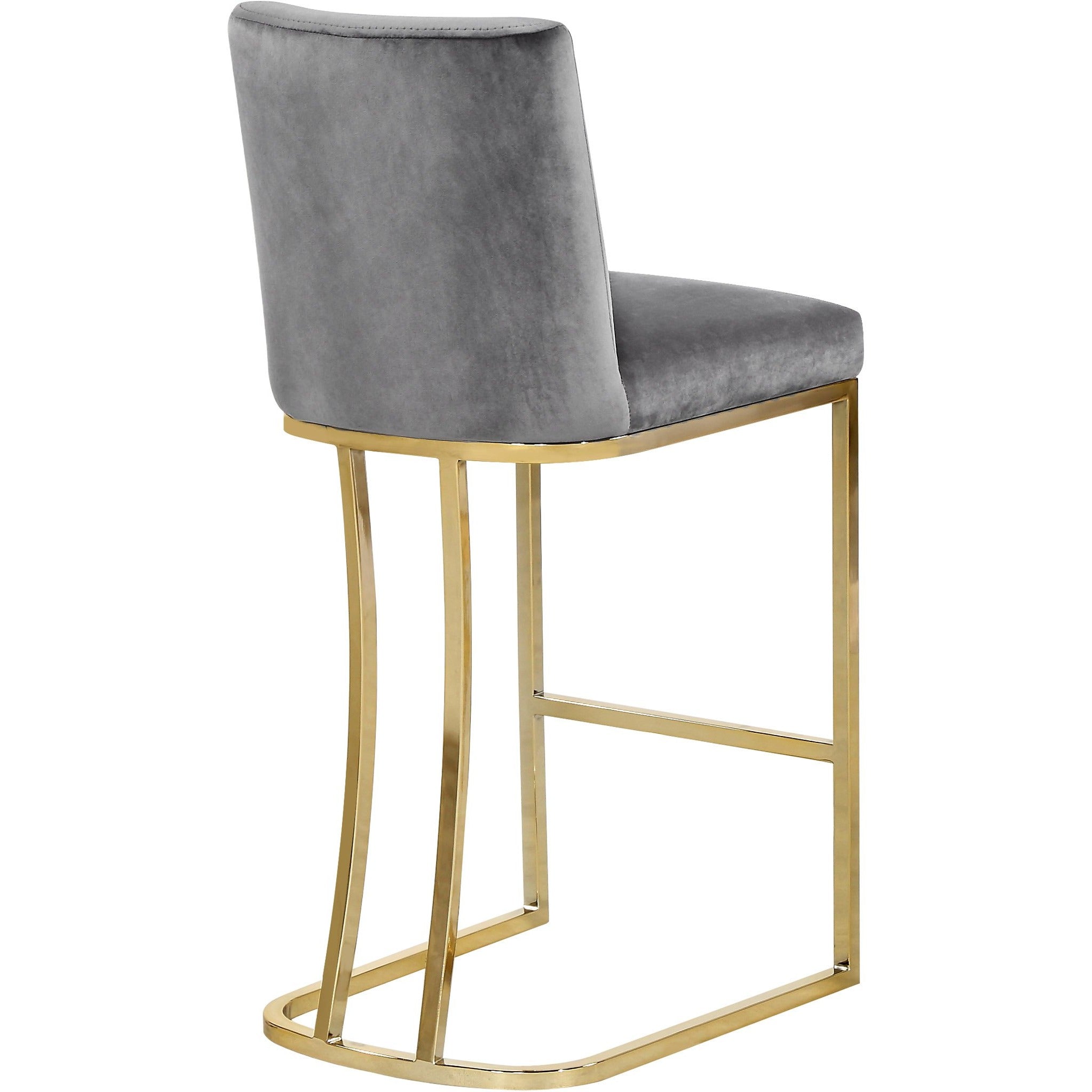 Meridian Furniture Heidi Grey Velvet Stool-Minimal & Modern