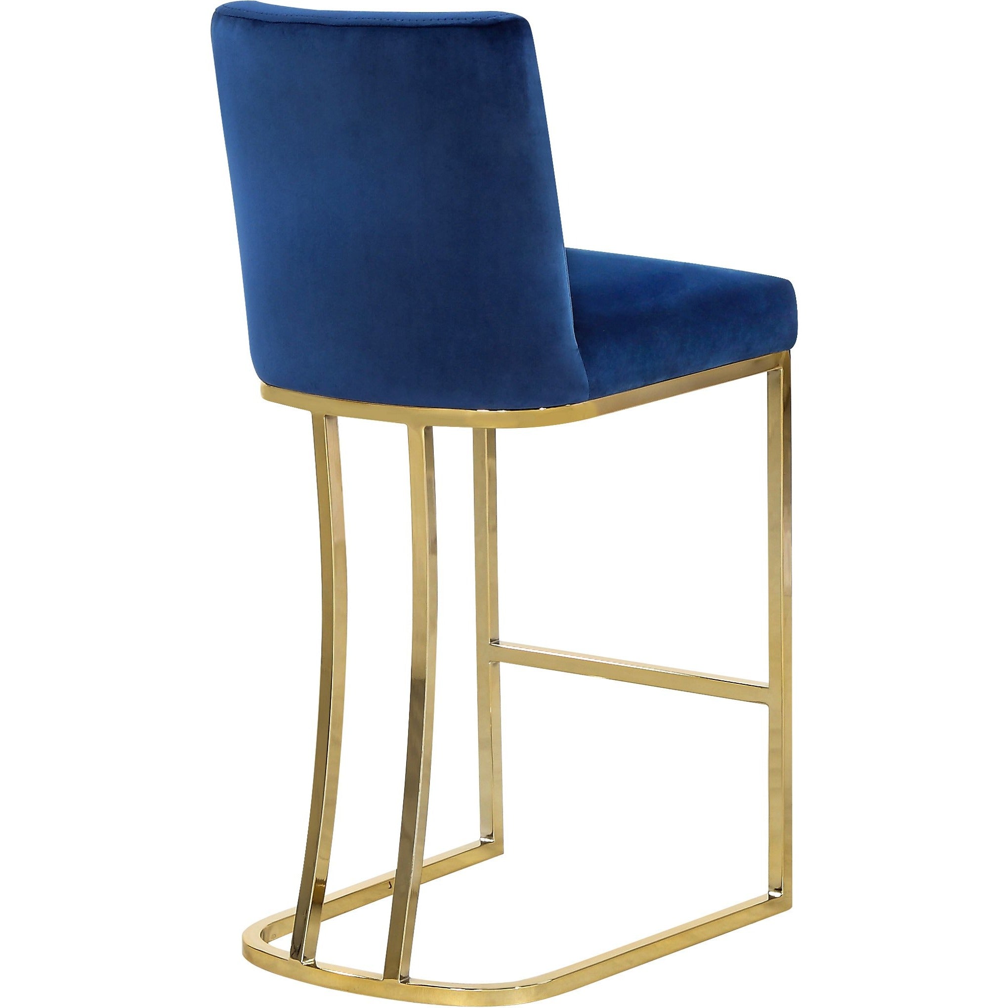 Meridian Furniture Heidi Navy Velvet Stool-Minimal & Modern