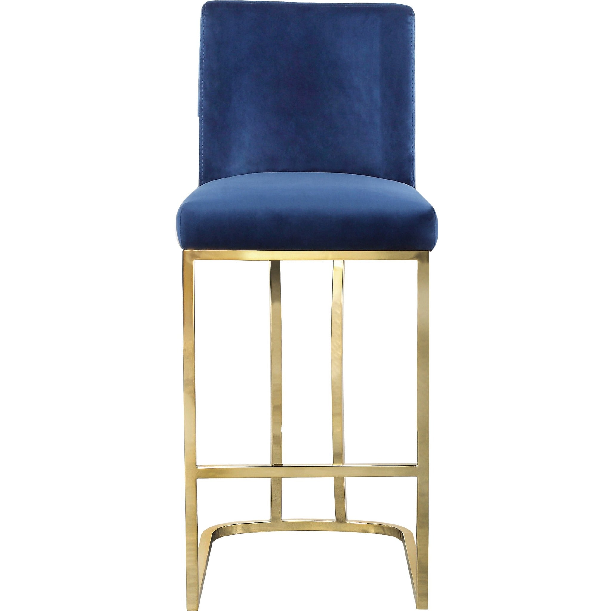 Meridian Furniture Heidi Navy Velvet Stool-Minimal & Modern