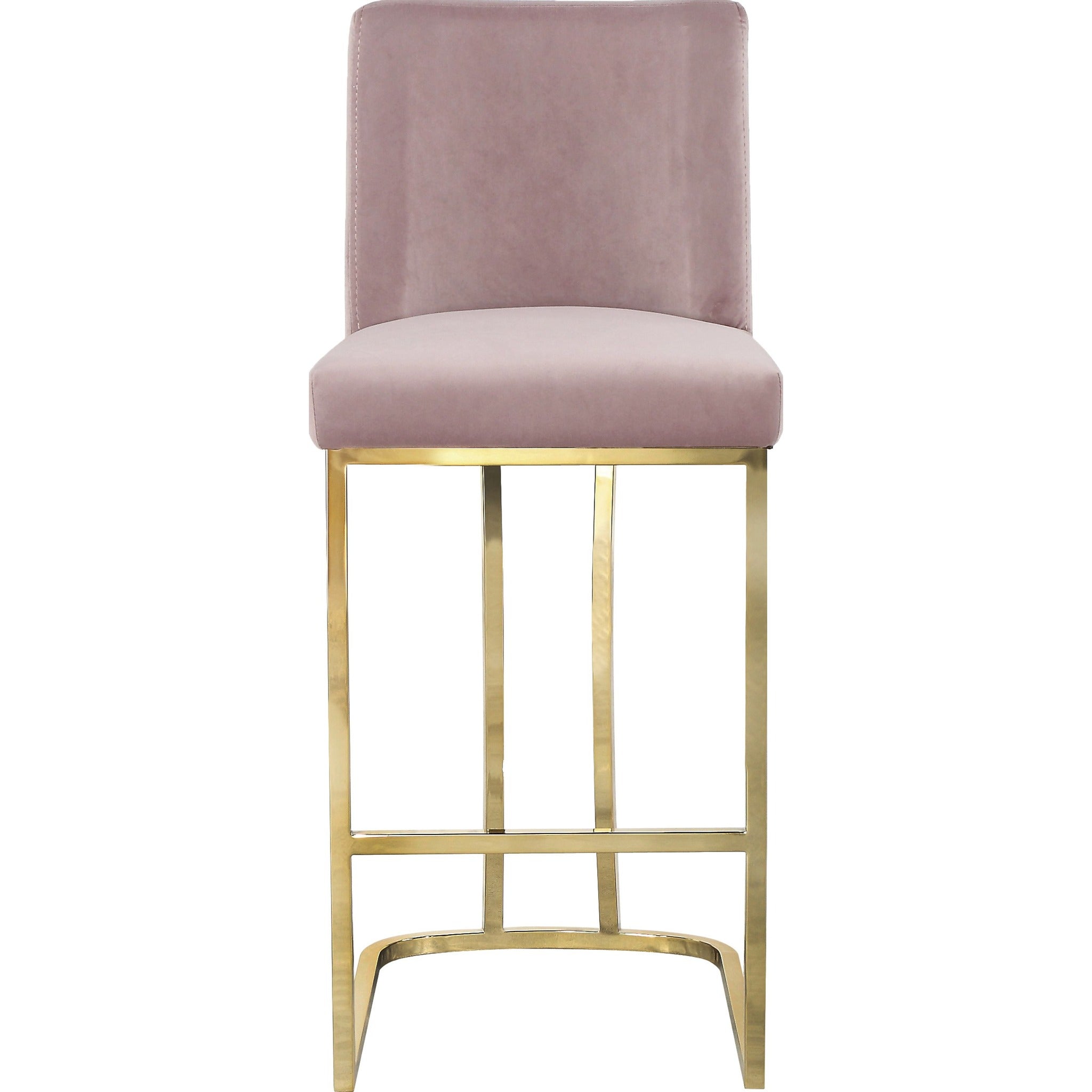 Meridian Furniture Heidi Pink Velvet Stool-Minimal & Modern