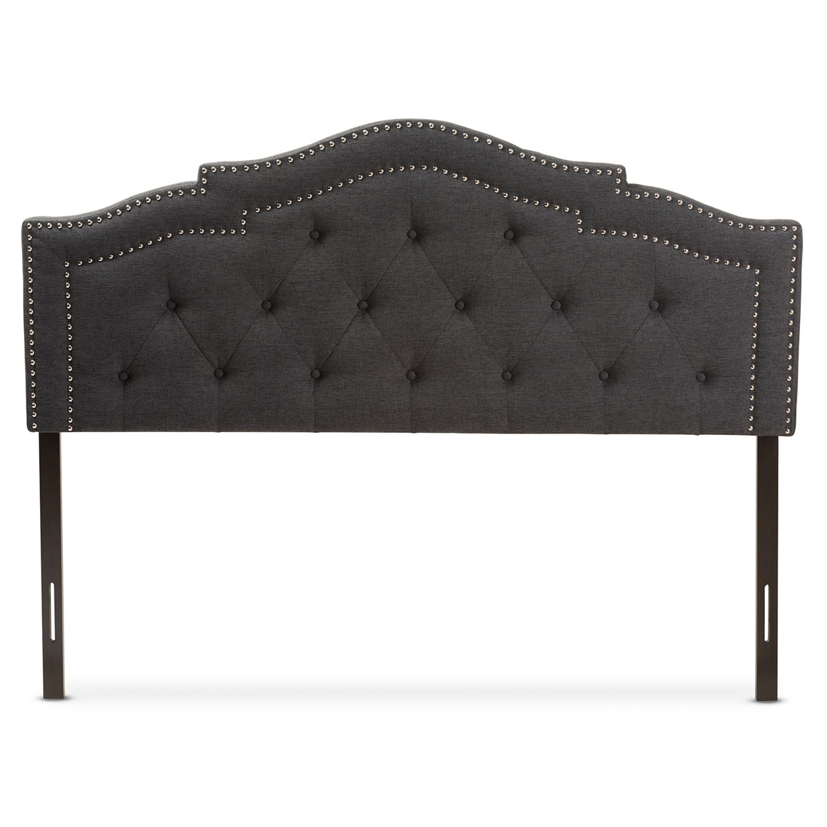 Baxton Studio Edith Modern and Contemporary Dark Grey Fabric King Size Headboard Baxton Studio-Headboards-Minimal And Modern - 2