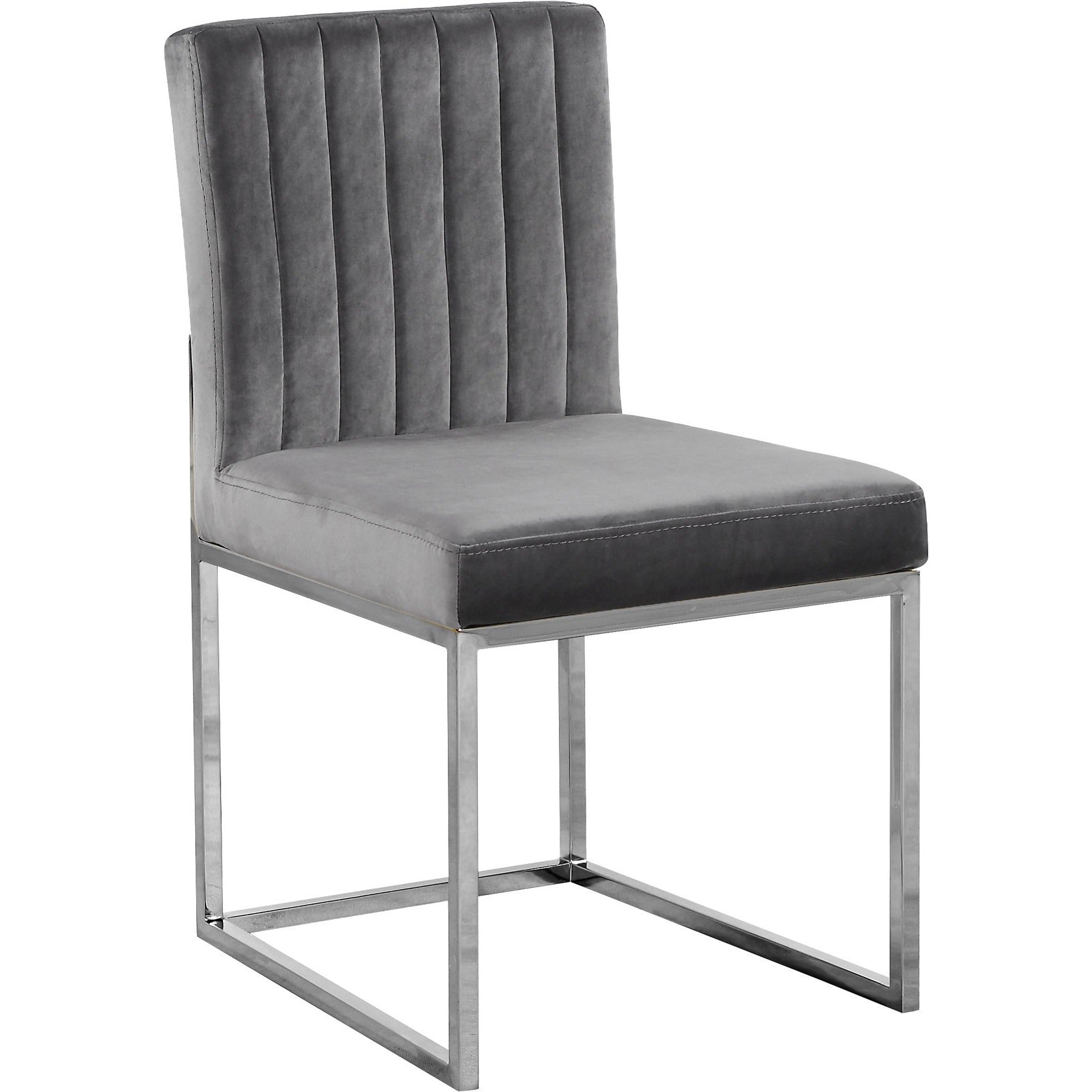 Meridian Furniture Giselle Grey Velvet Dining Chair-Minimal & Modern