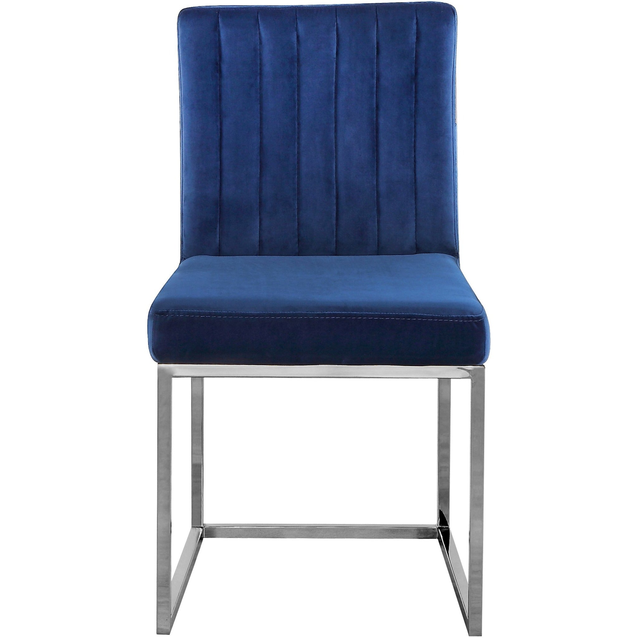 Meridian Furniture Giselle Navy Velvet Dining Chair-Minimal & Modern