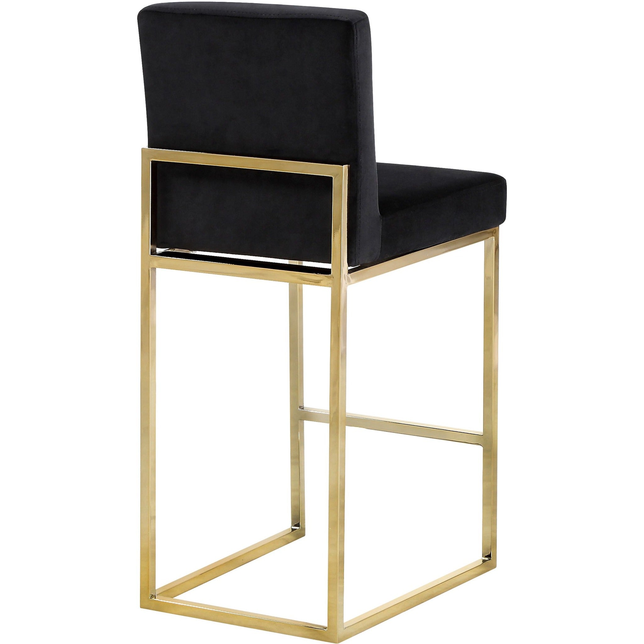 Meridian Furniture Giselle Black Velvet Stool-Minimal & Modern