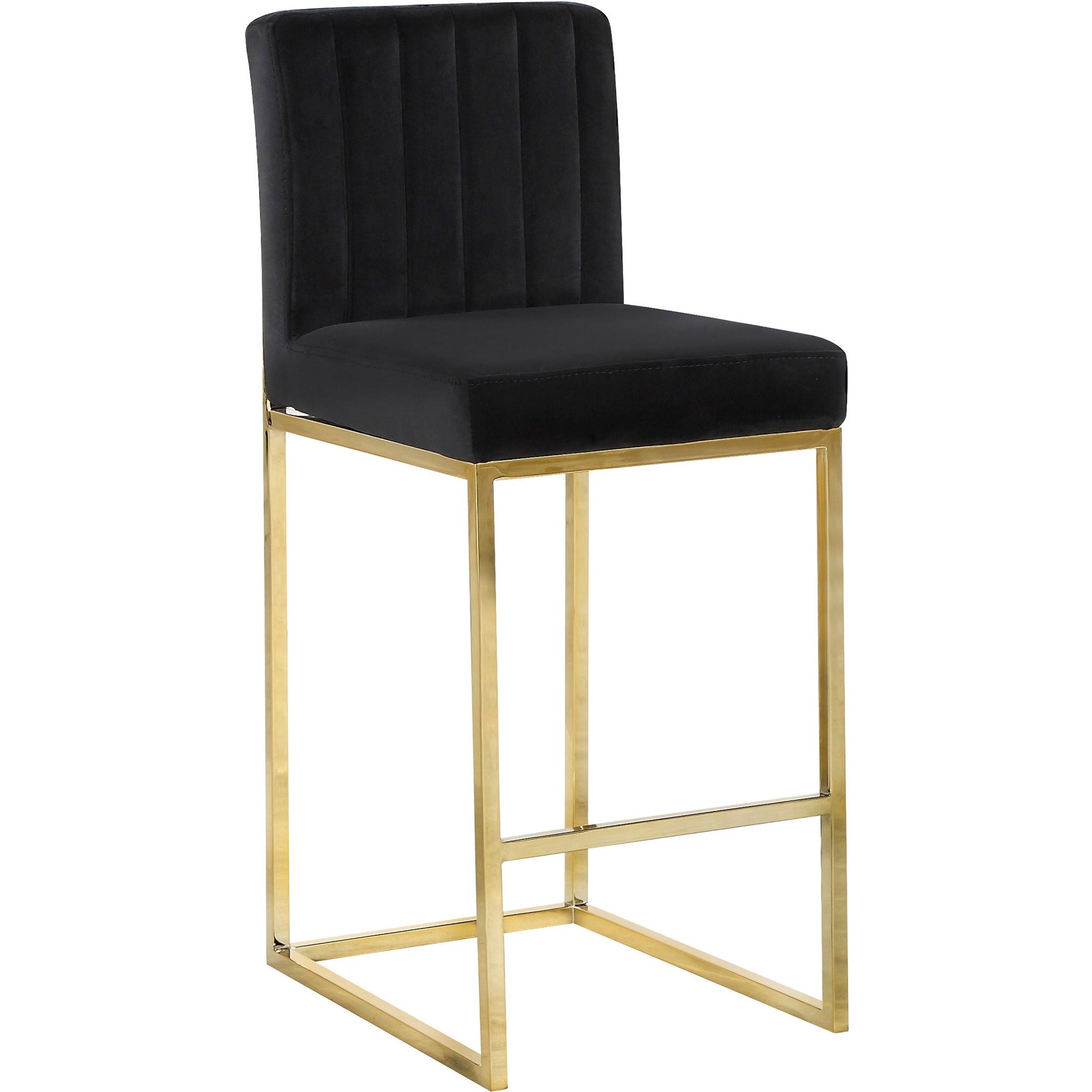 Meridian Furniture Giselle Black Velvet Stool-Minimal & Modern