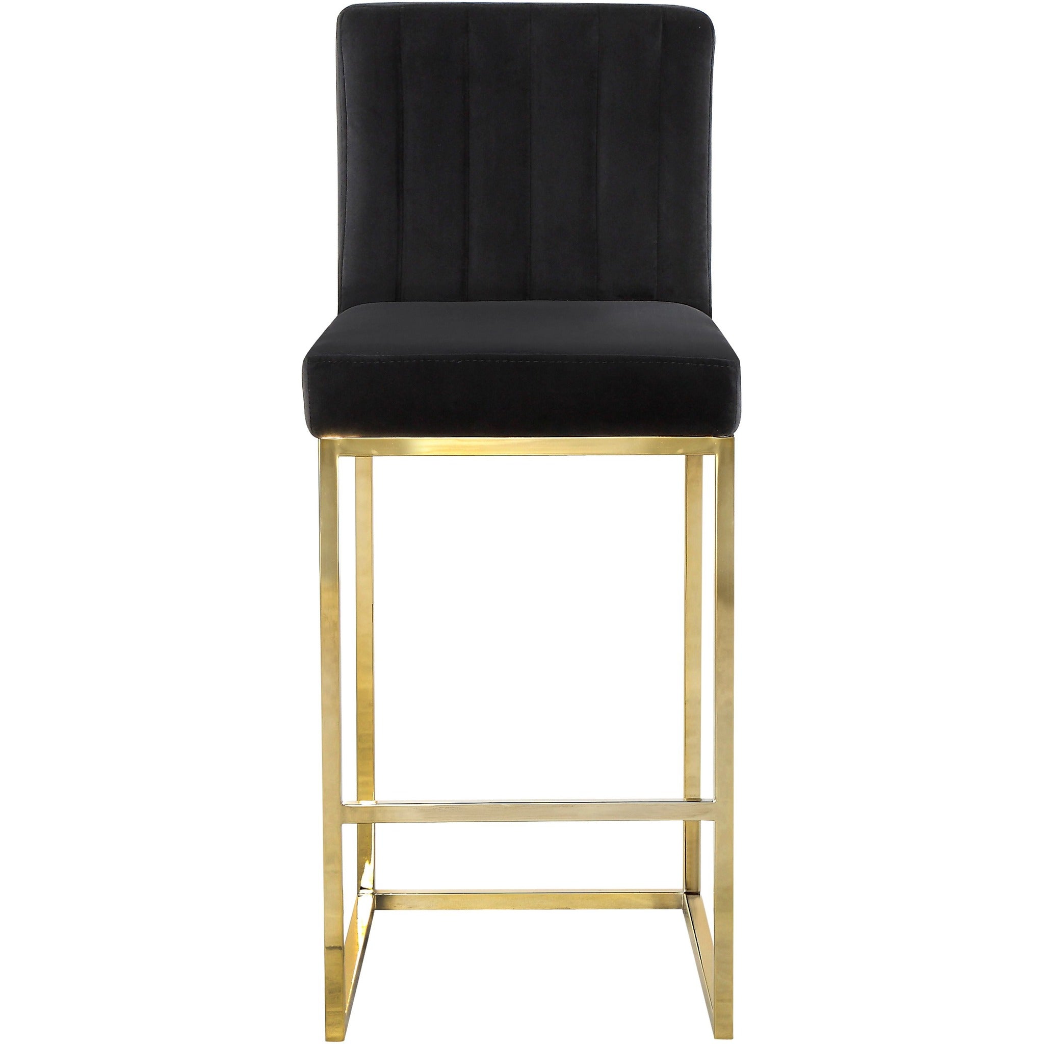 Meridian Furniture Giselle Black Velvet Stool-Minimal & Modern