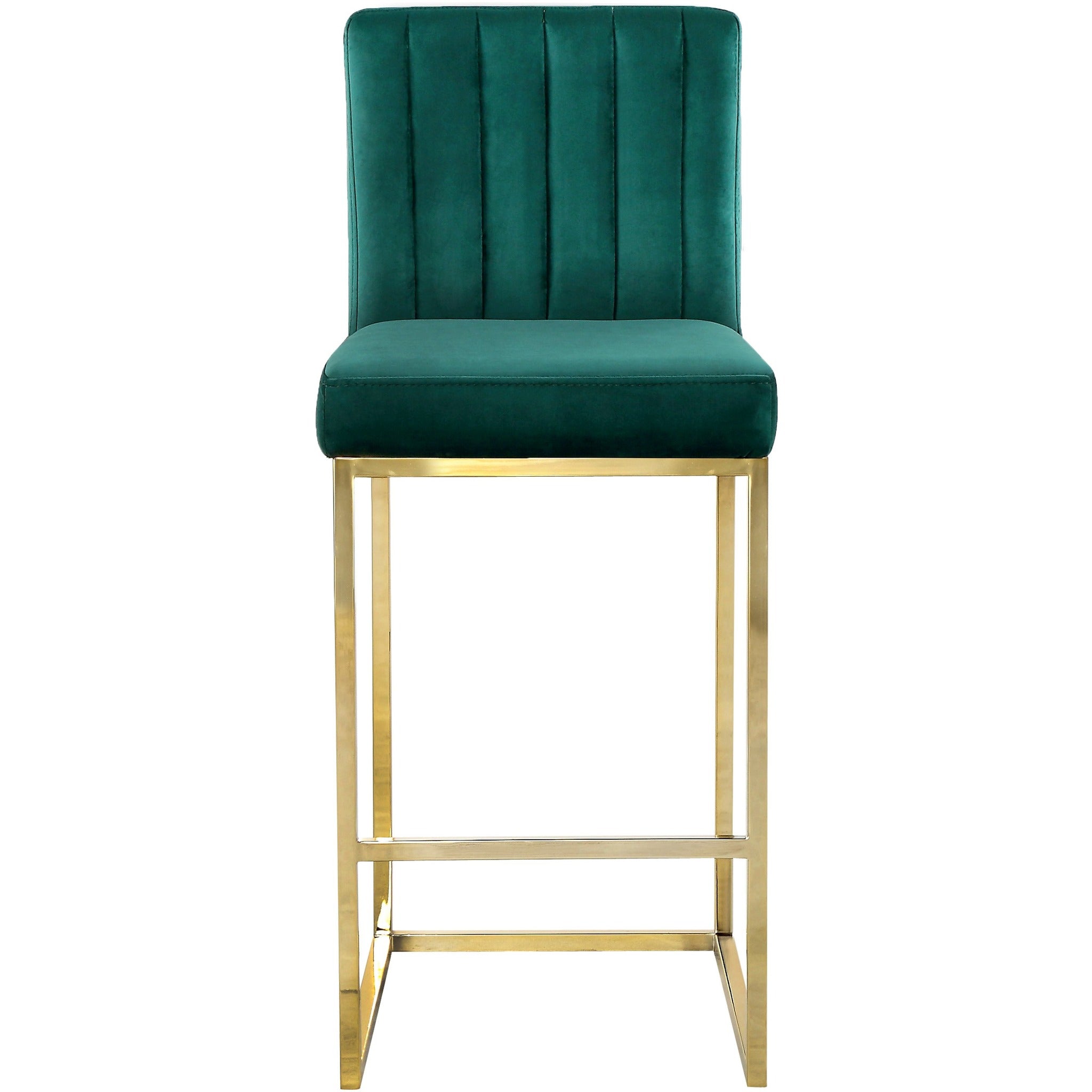 Meridian Furniture Giselle Green Velvet Stool-Minimal & Modern