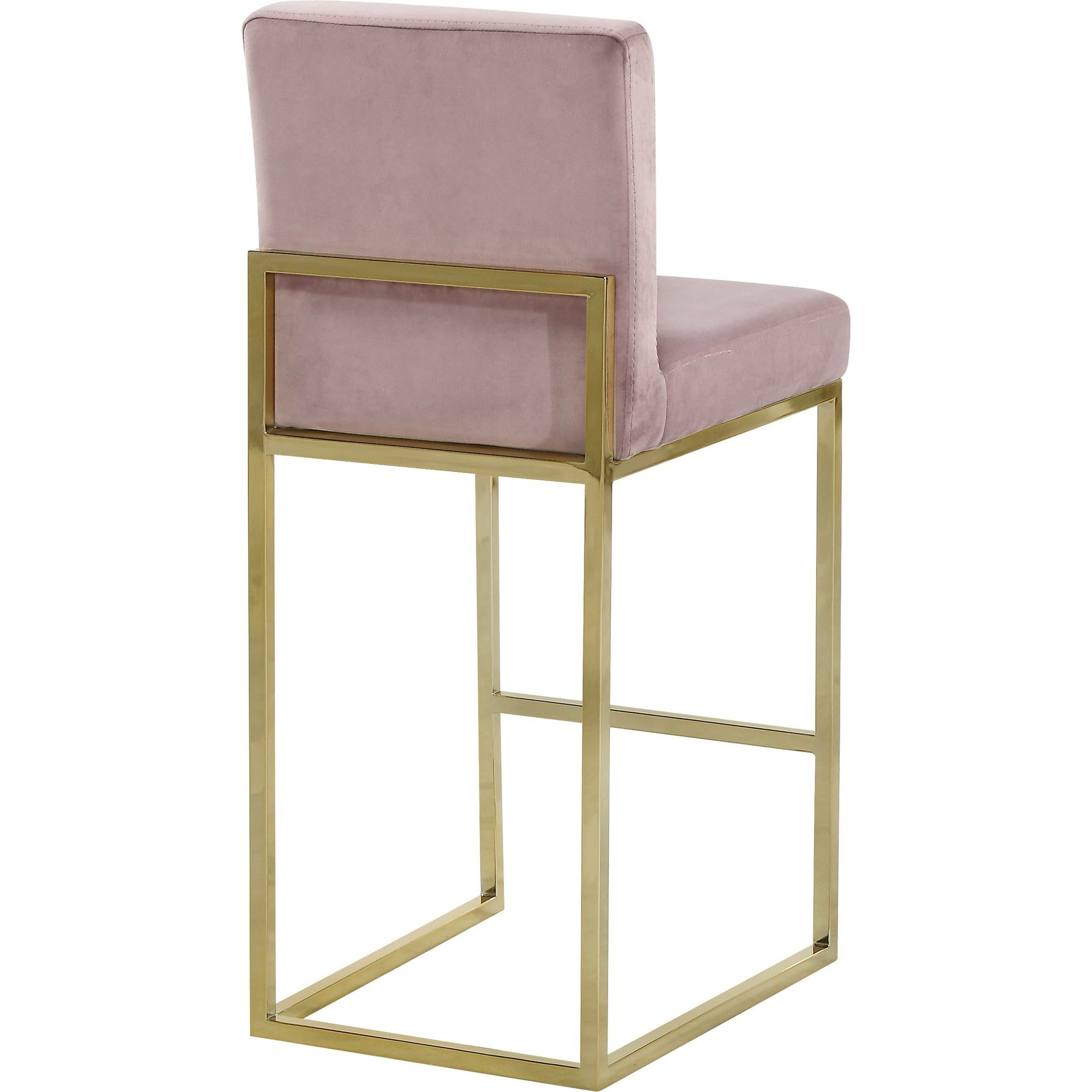 Meridian Furniture Giselle Pink Velvet Stool-Minimal & Modern