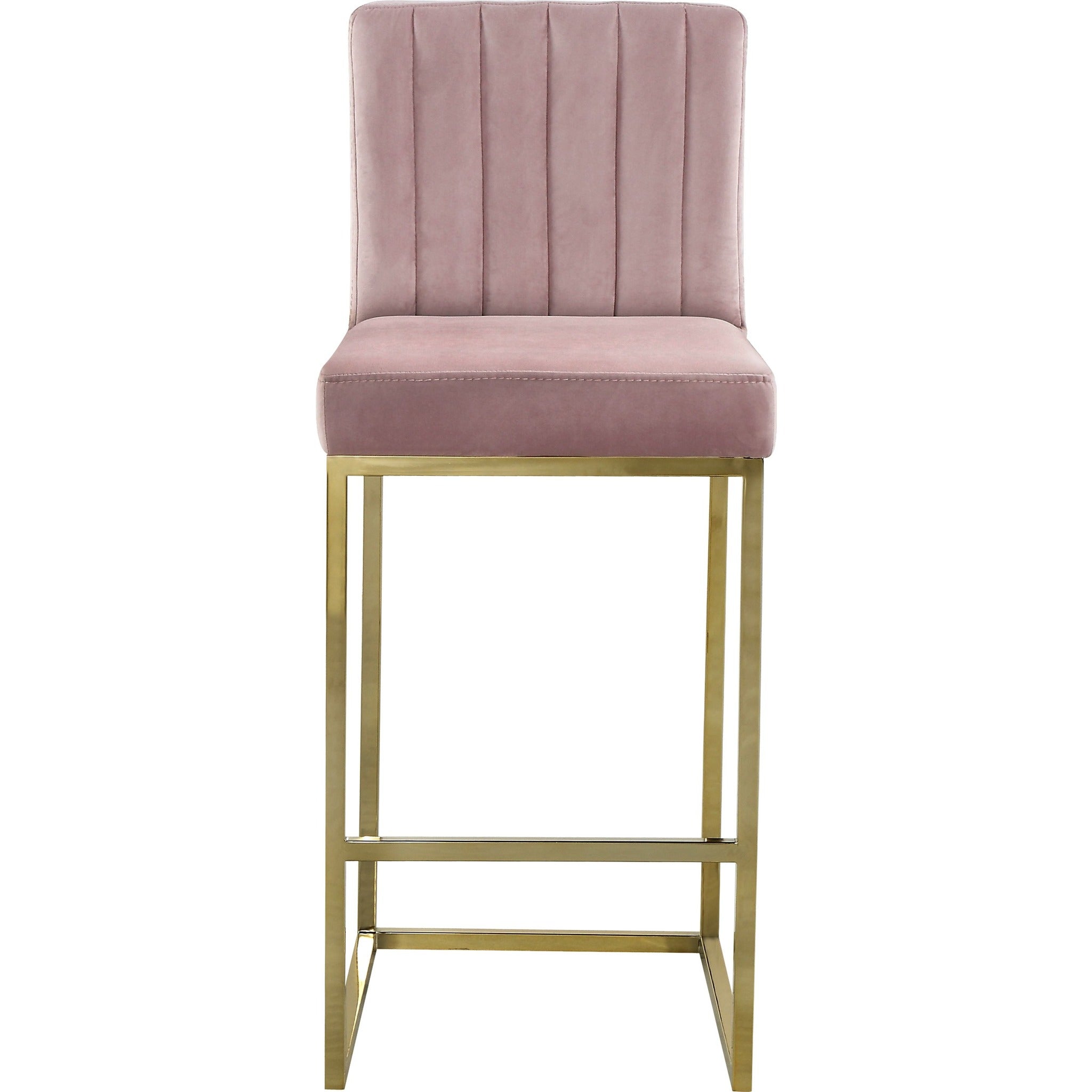 Meridian Furniture Giselle Pink Velvet Stool-Minimal & Modern