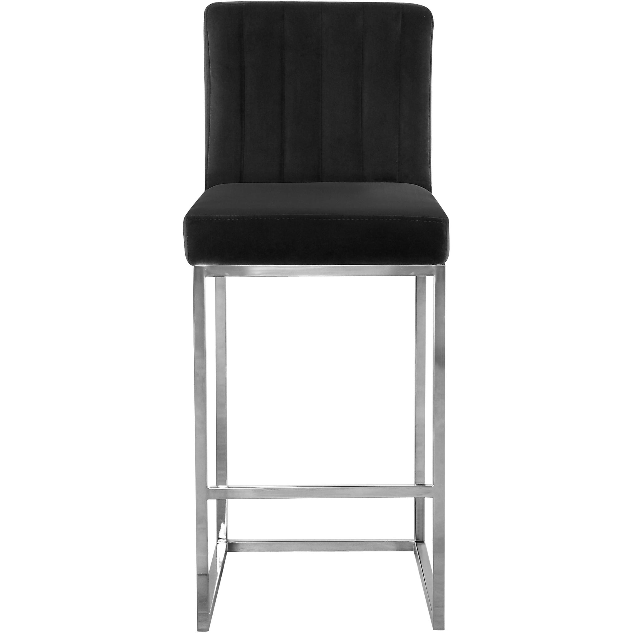 Meridian Furniture Giselle Black Velvet Stool-Minimal & Modern