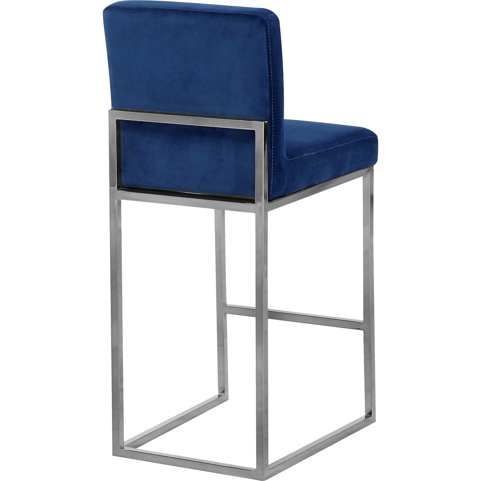 Meridian Furniture Giselle Navy Velvet Stool-Minimal & Modern