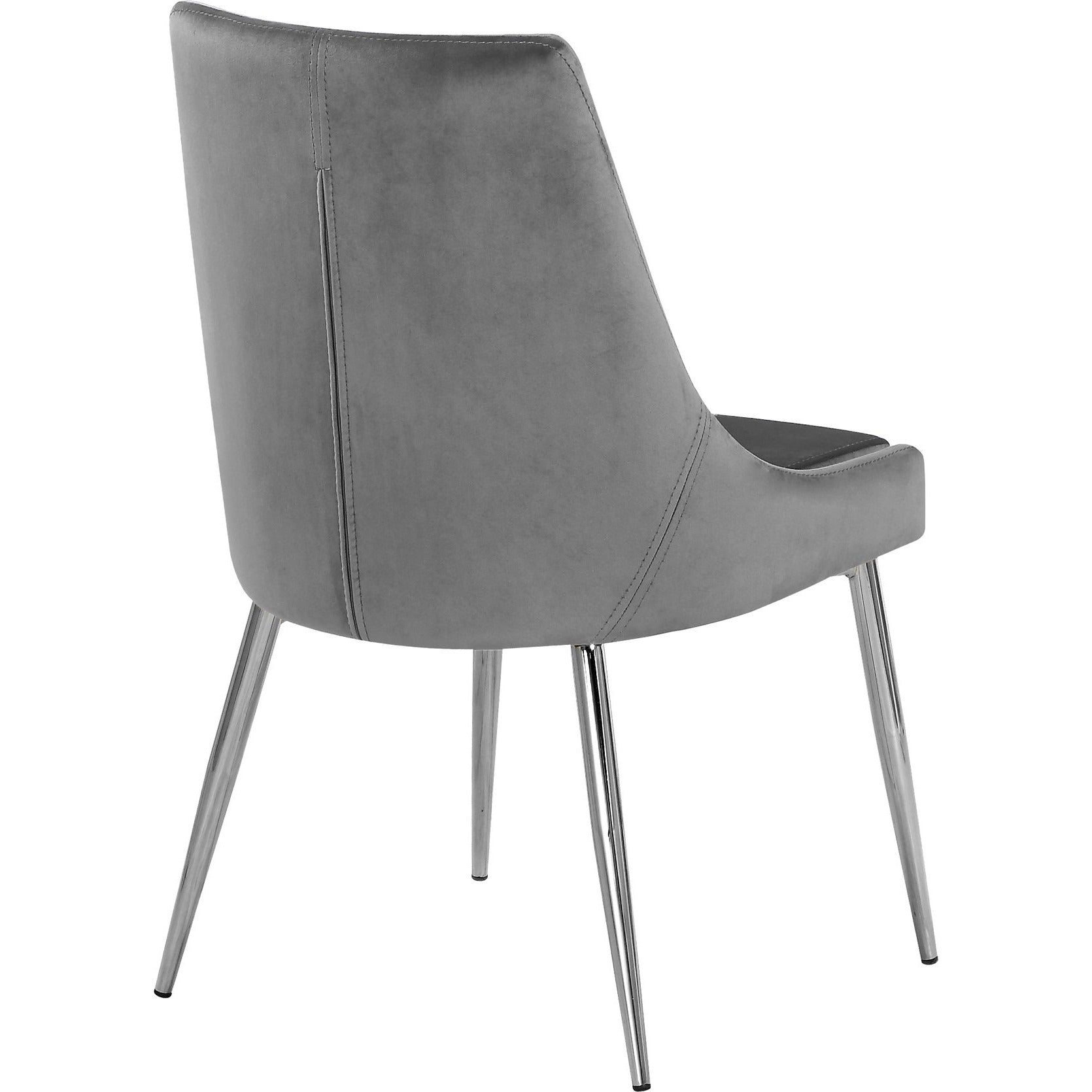 Meridian Furniture Karina Grey Velvet Dining Chair-Minimal & Modern